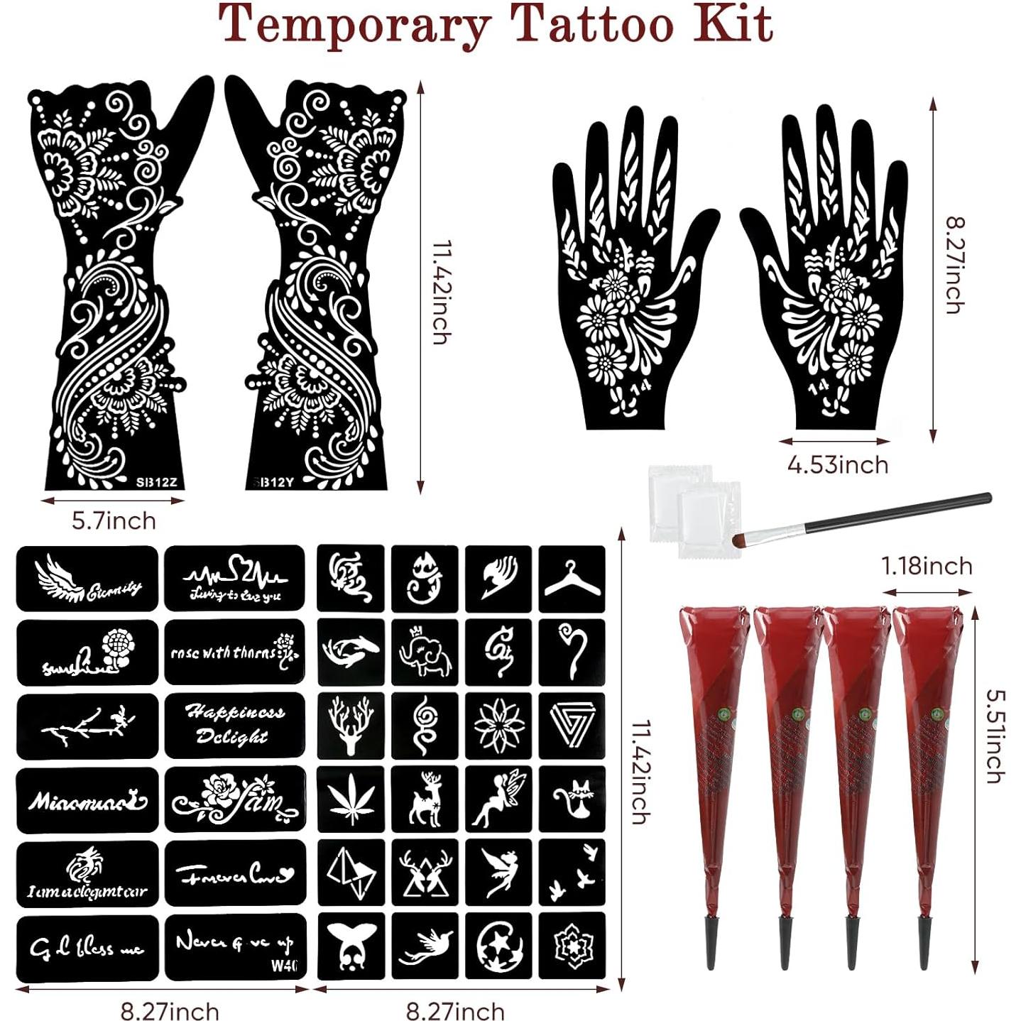 Kit de Tatuajes Temporales ManYan HaiYan - 4 Pcs, 40 Patrones