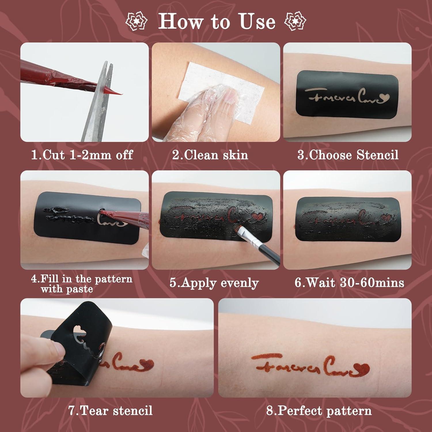 Kit de Tatuajes Temporales ManYan HaiYan - 4 Pcs, 40 Patrones