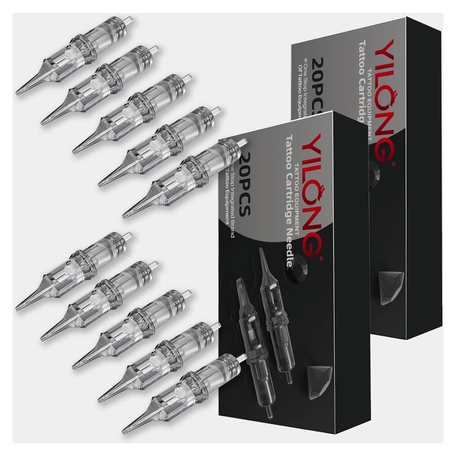 Agujas de Tatuaje Desechables YILONG 20pcs Mixtas #10 3RL 7RS 7RM 9M