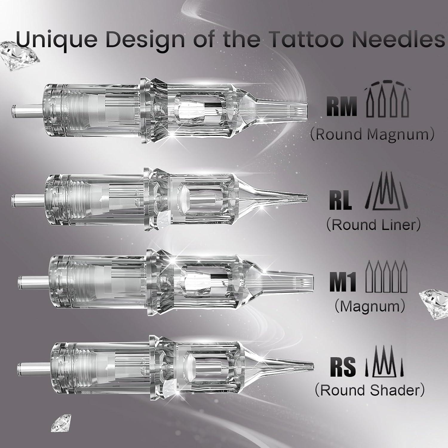 Agujas de Tatuaje Desechables YILONG 20pcs Mixtas #10 3RL 7RS 7RM 9M