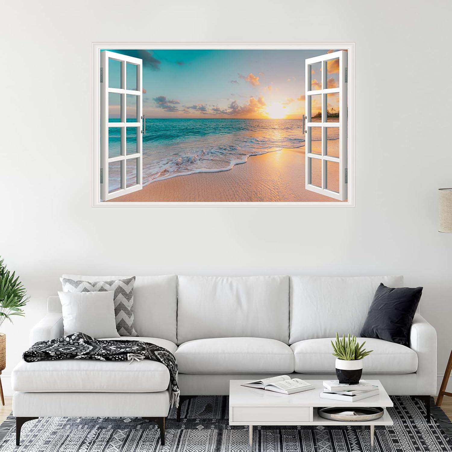 Calcomanía de Pared Erllsino Playa del Océano 70x43 cm