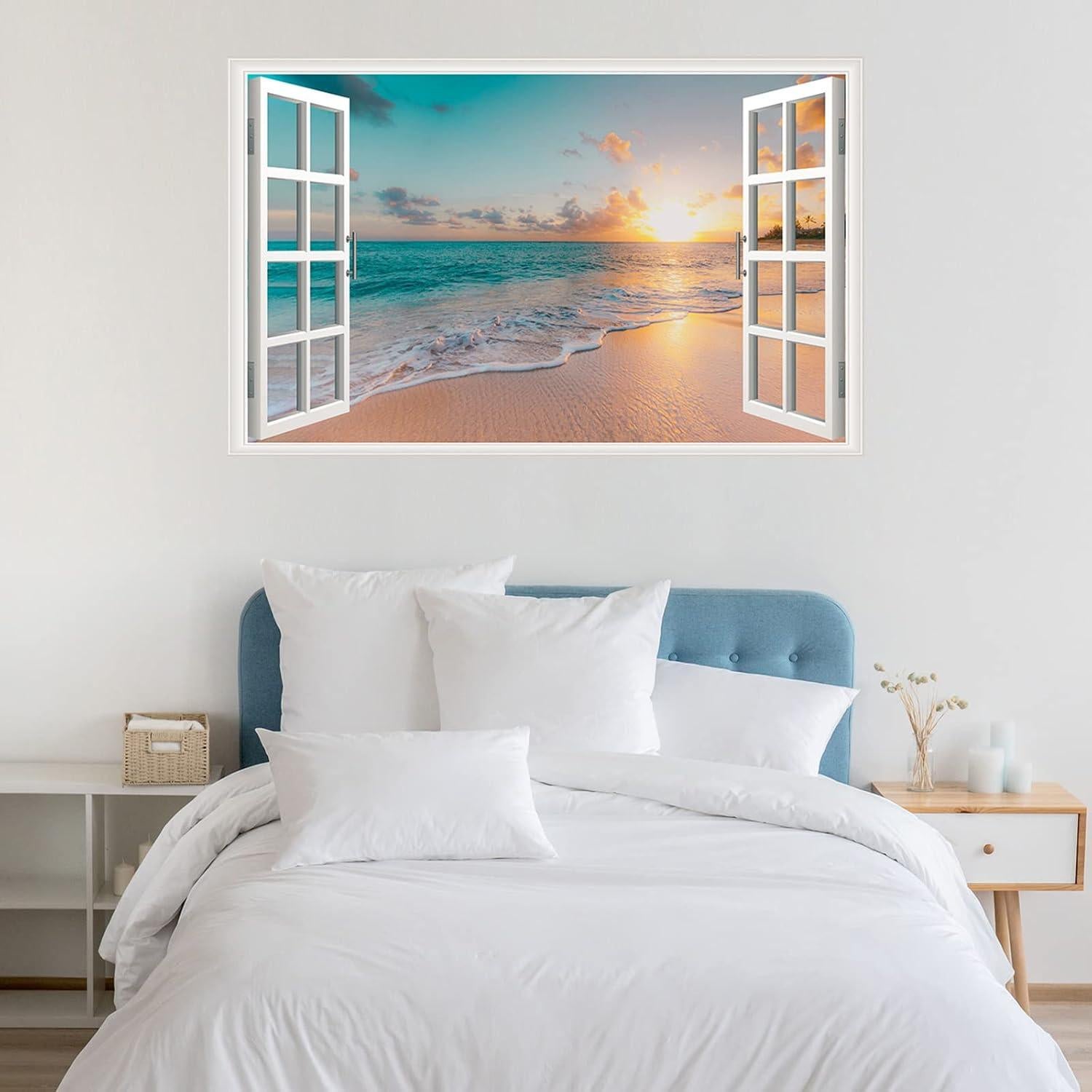 Calcomanía de Pared Erllsino Playa del Océano 70x43 cm
