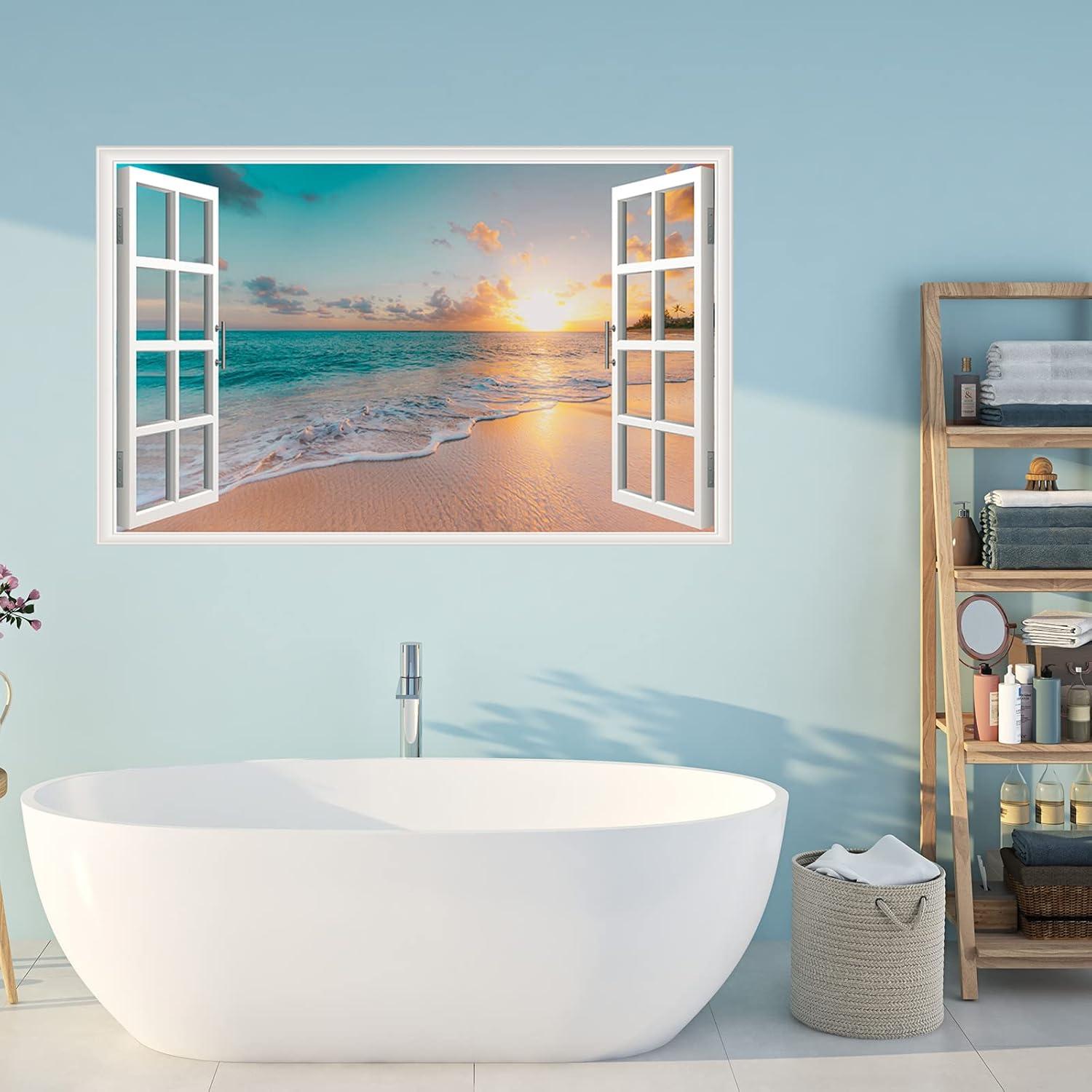 Calcomanía de Pared Erllsino Playa del Océano 70x43 cm