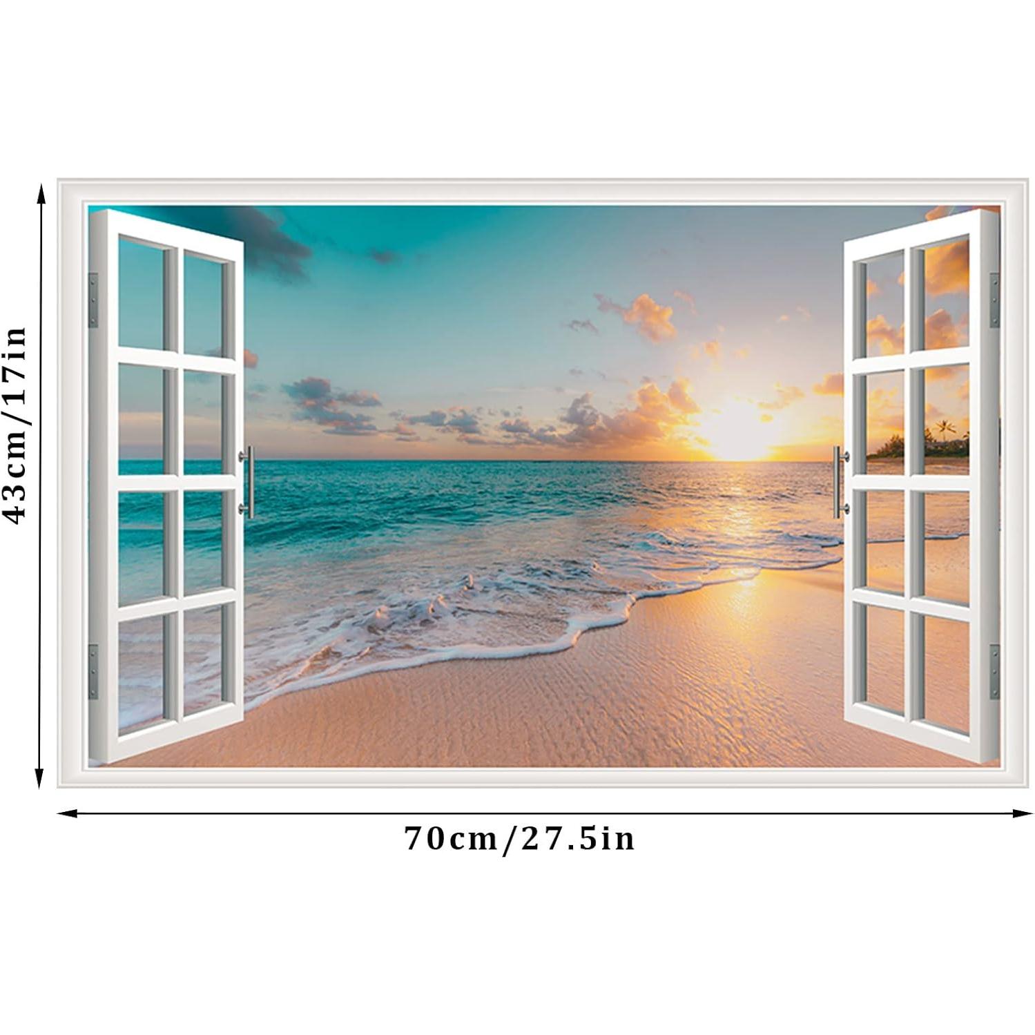 Calcomanía de Pared Erllsino Playa del Océano 70x43 cm