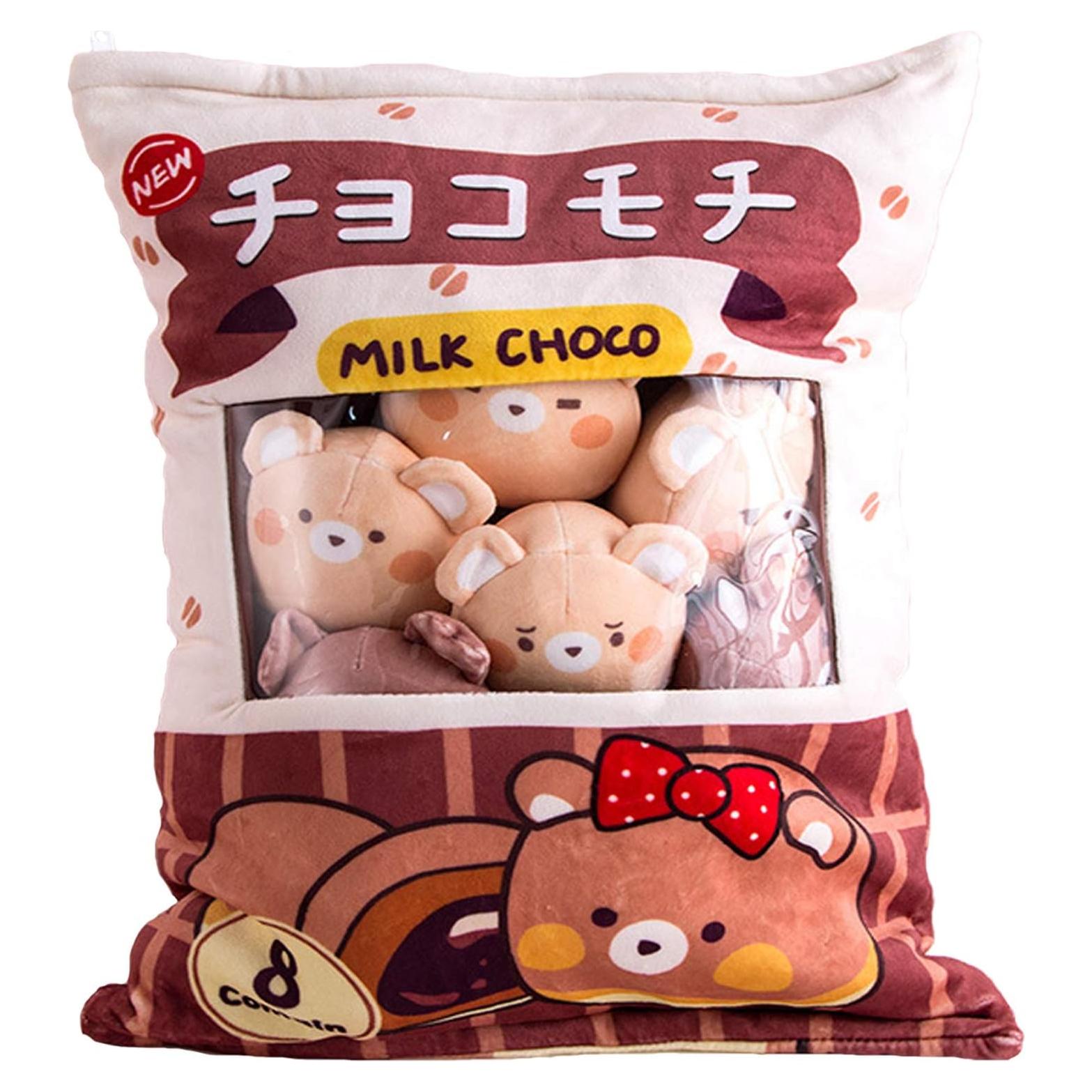Almohada de Peluche Nenalayo Oso de Chocolate Suave 35x25cm