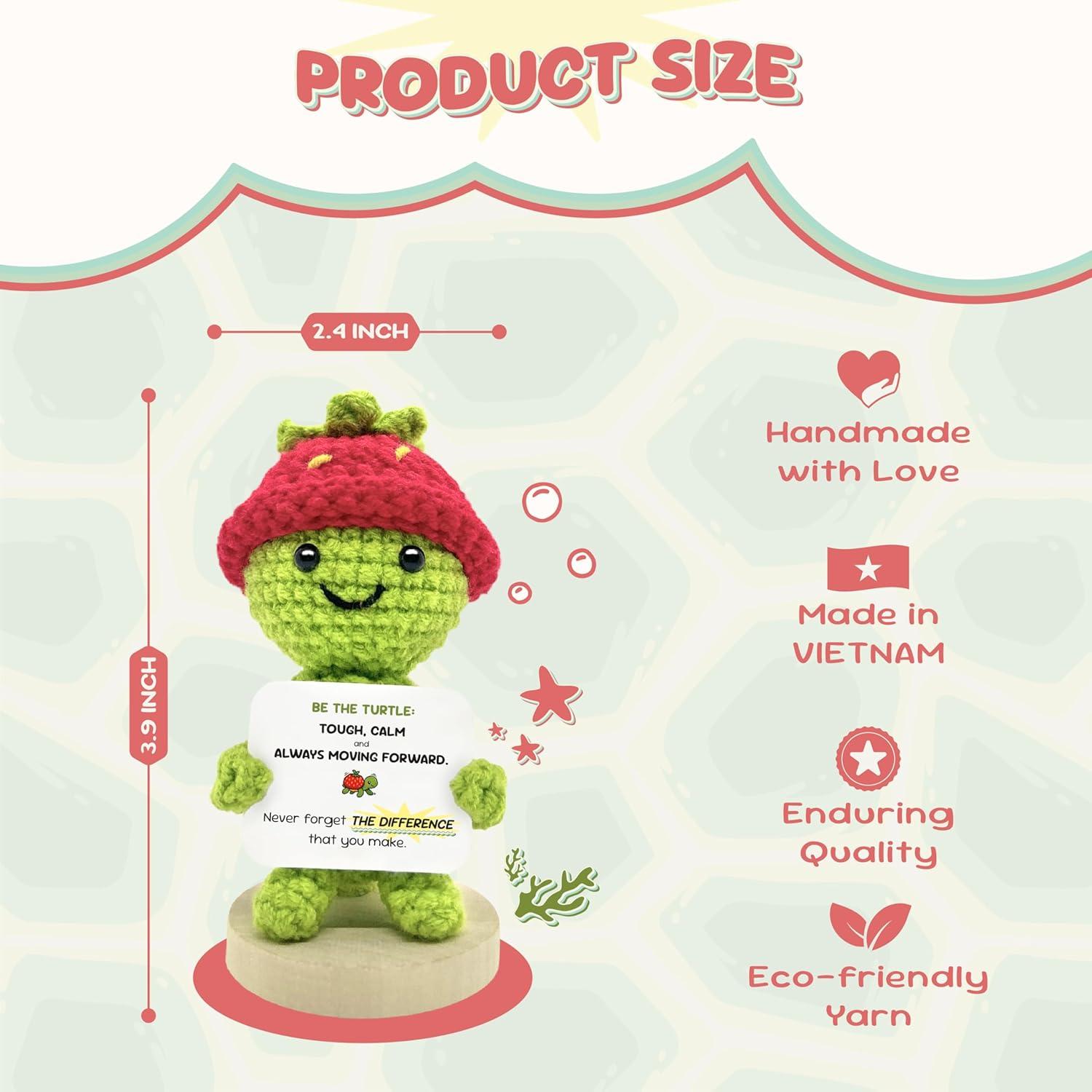 Muñeca de Crochet Tortuga de Fresa TheGifty - Peluche 10 cm