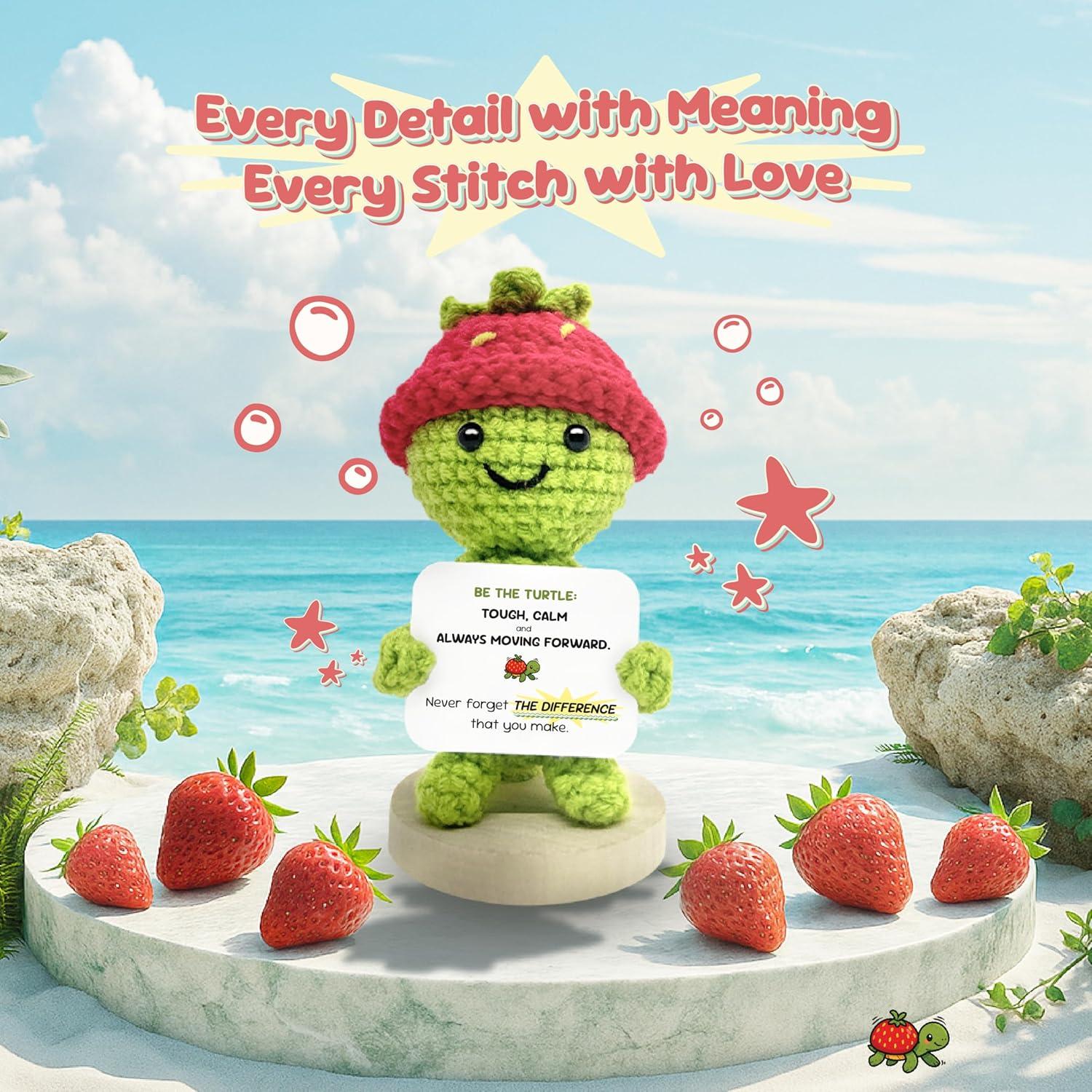 Muñeca de Crochet Tortuga de Fresa TheGifty - Peluche 10 cm