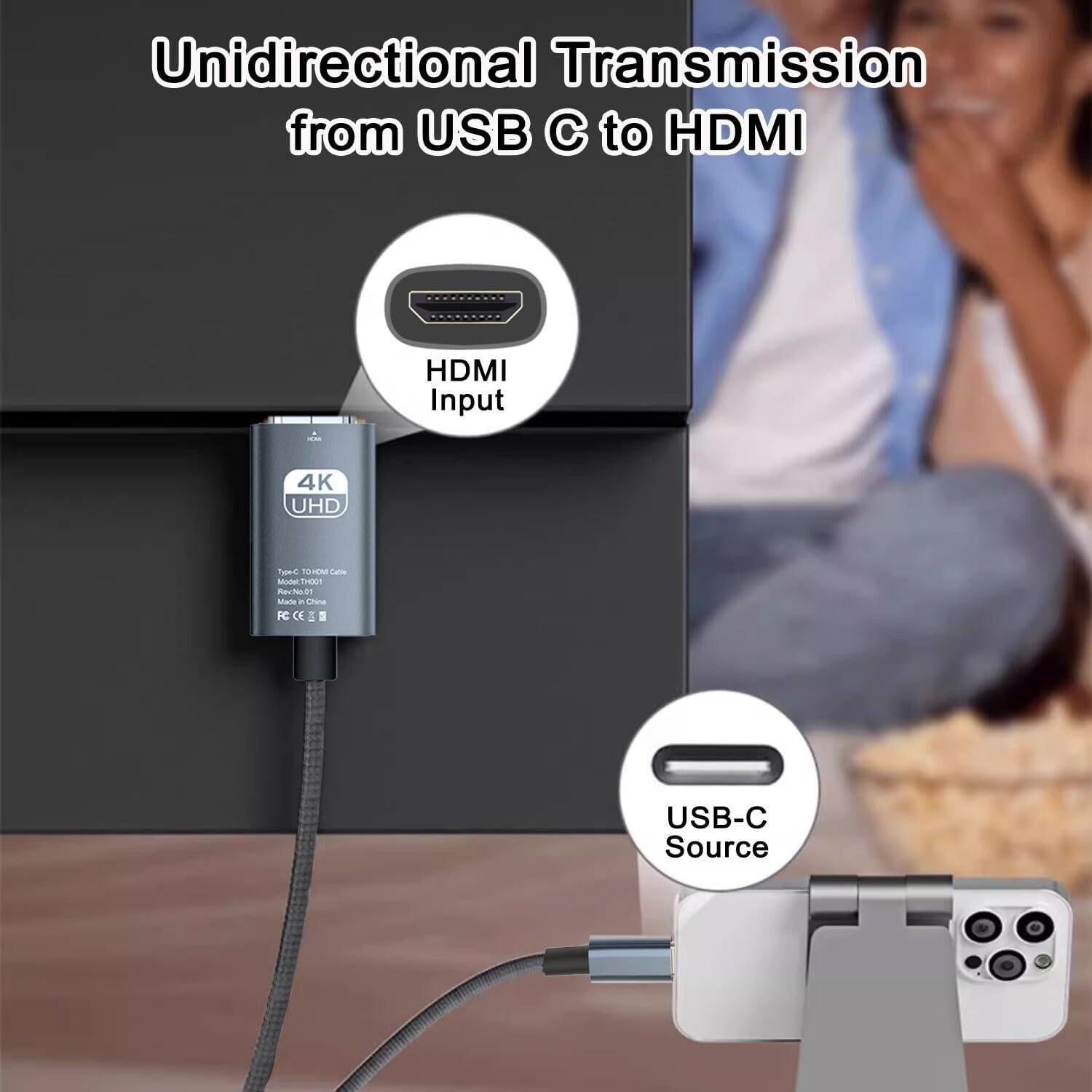 Cable USB C a HDMI 1.83m KEJOG 4K 60Hz Alta Velocidad