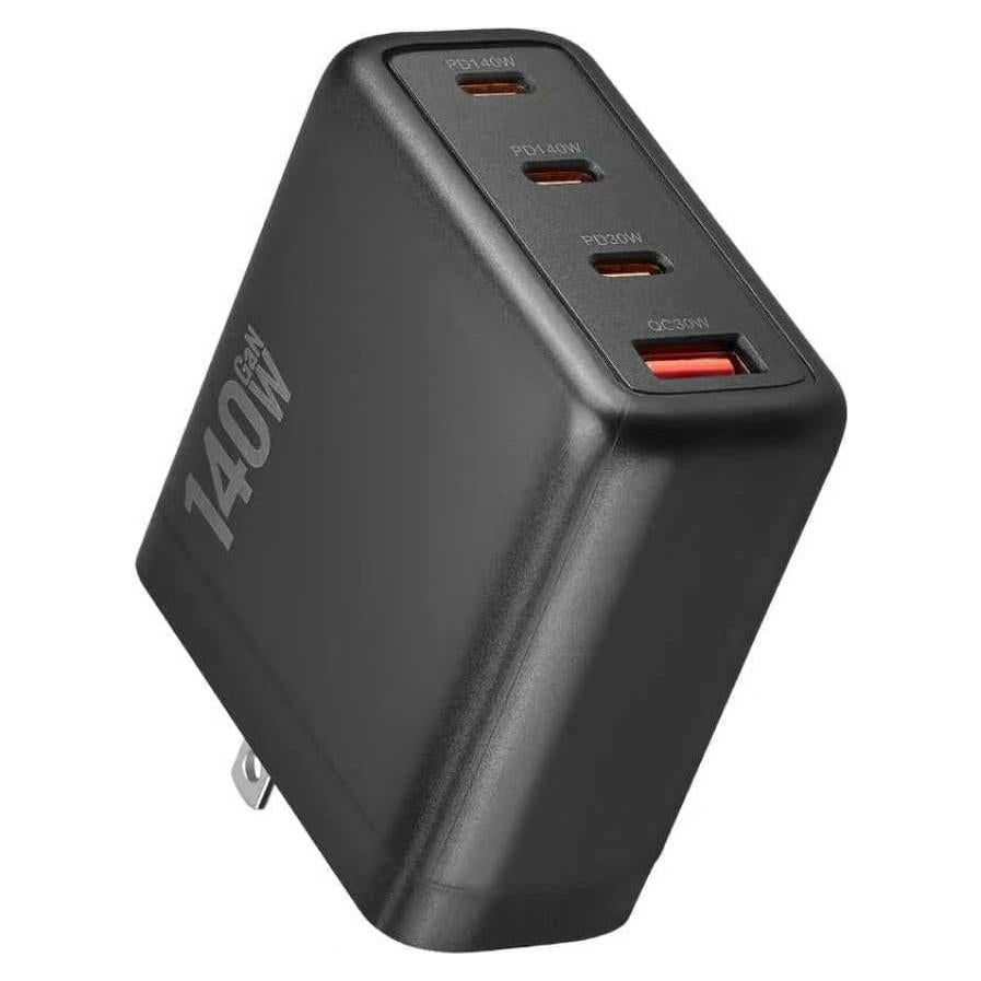 Cargador USB C 140W Witter, Adaptador Plegable 4 Puertos