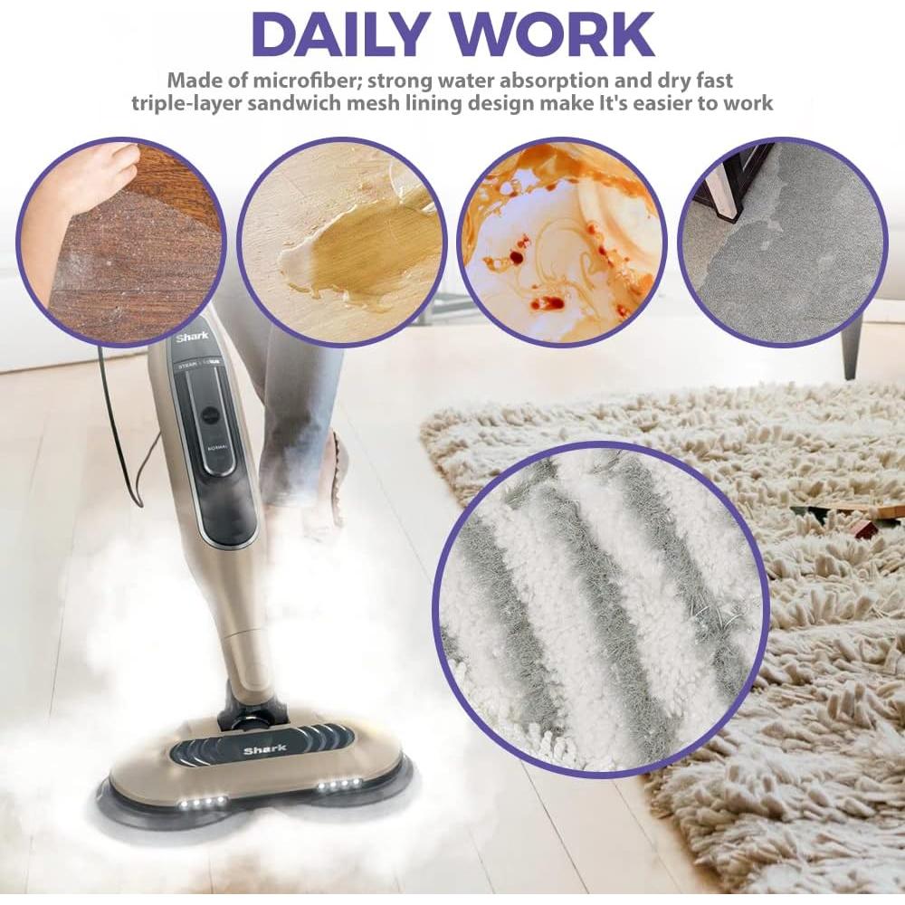 Paños de Reemplazo KVLZ para Mopas de Vapor Shark S7000 - 10 Unidades