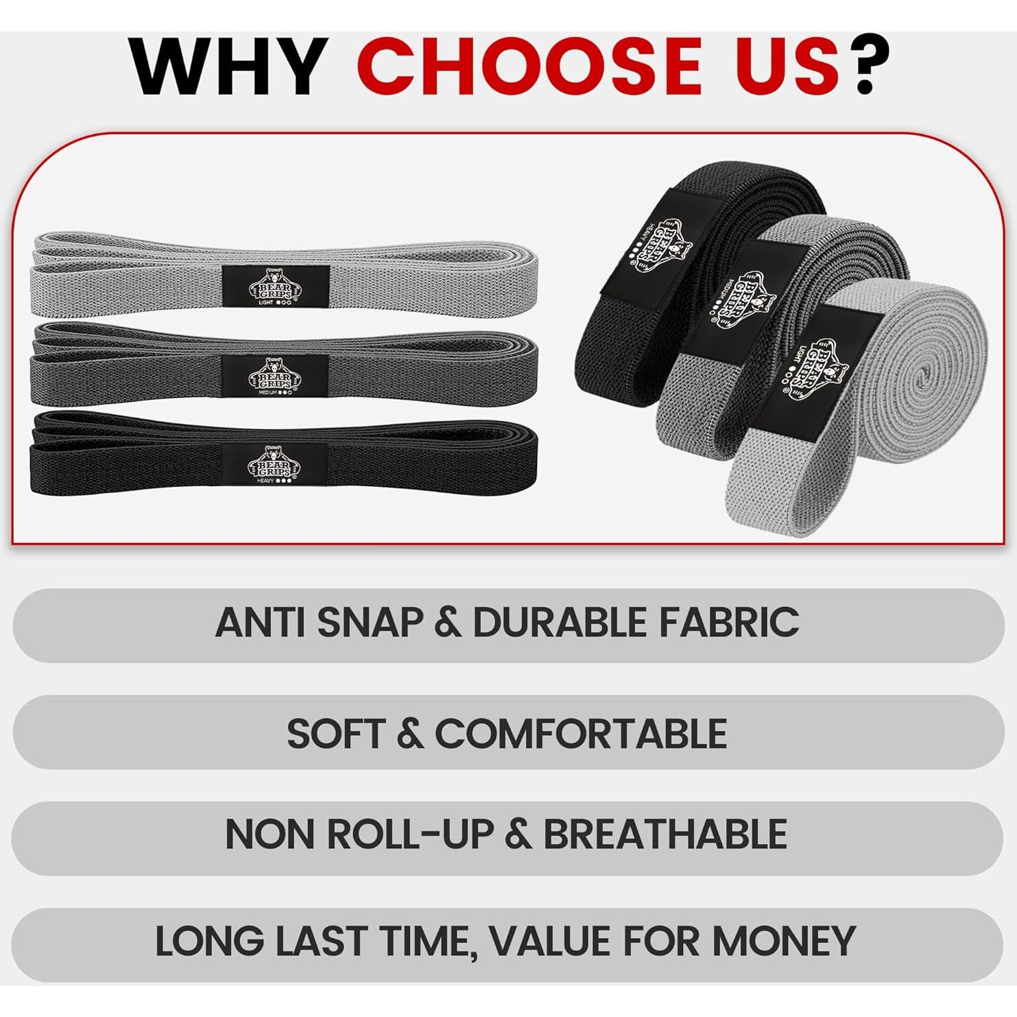 Bandas de Resistencia Bear Grips - Ejercicio Glúteos y Piernas