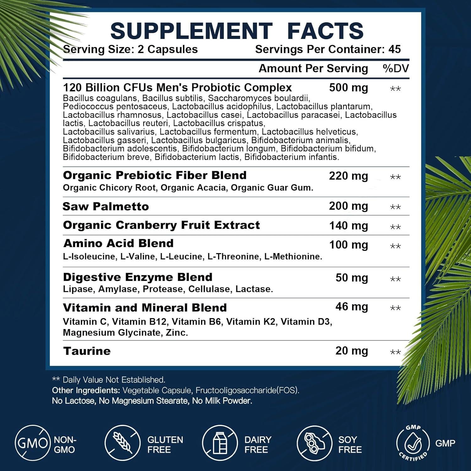 Probioticos Masculinos DRFOSTER 120 Mil Millones 90 Cápsulas