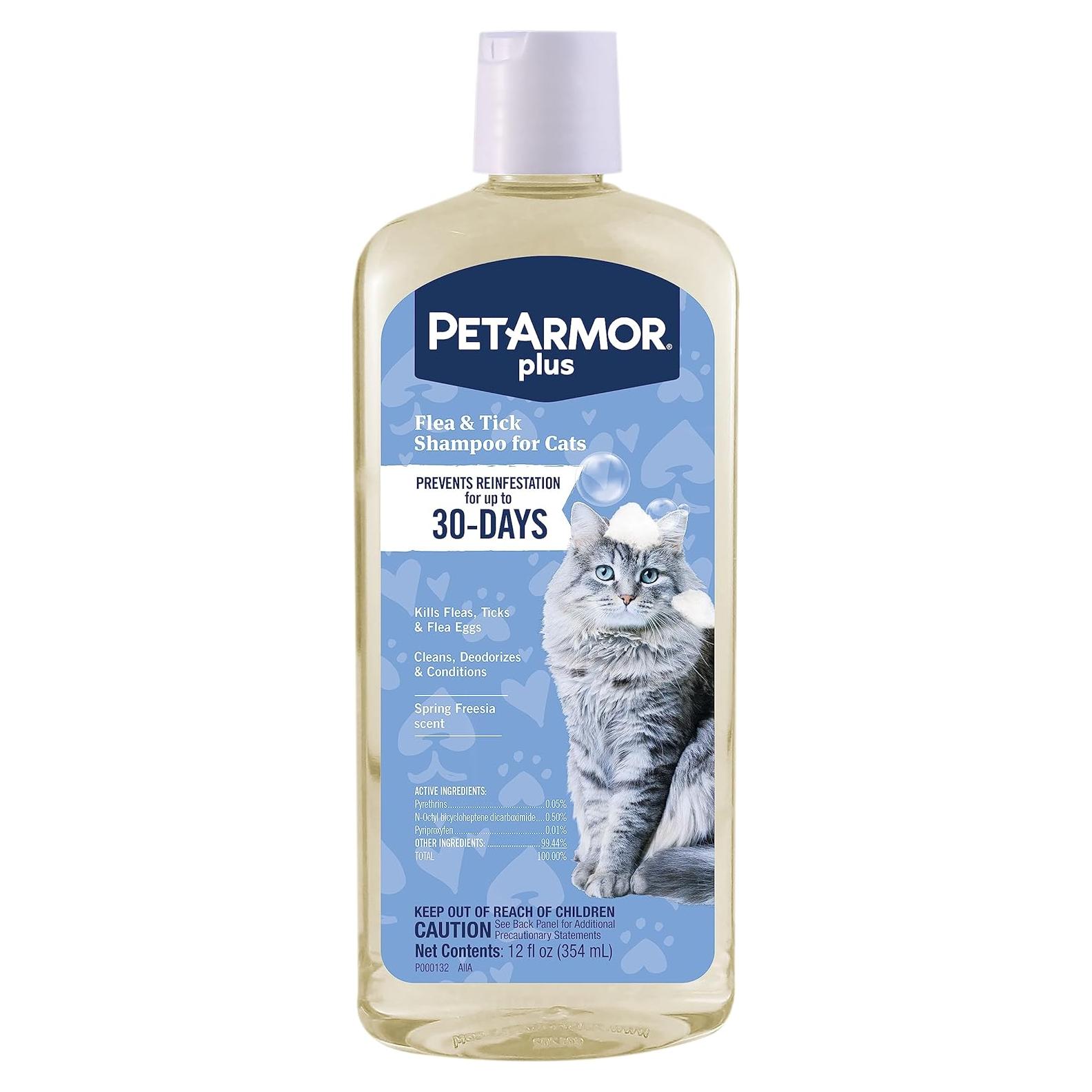 Champú PetArmor Plus para Gatos 354.88 ml - Control Pulgas y Garrapatas