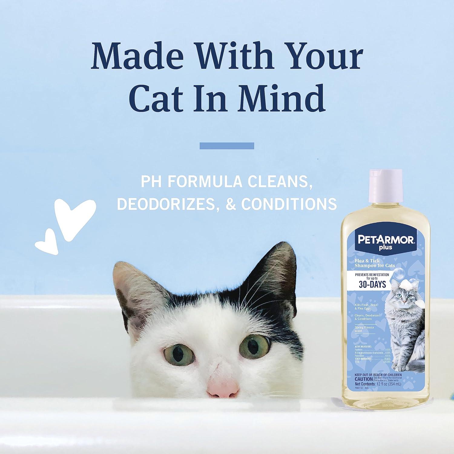 Champú PetArmor Plus para Gatos 354.88 ml - Control Pulgas y Garrapatas