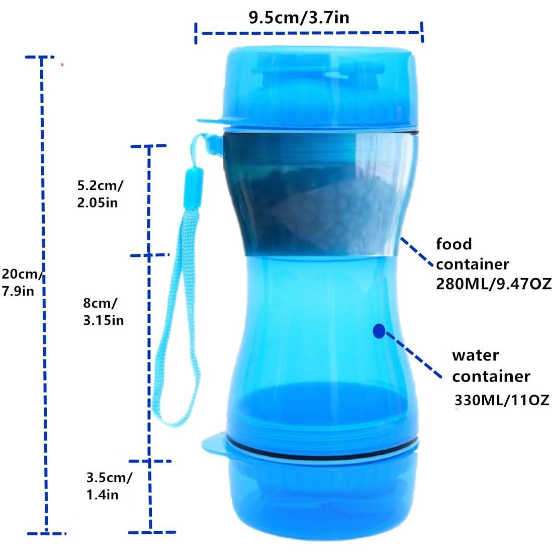 Botella de Agua para Perros Trssorm 330ml Azul a Prueba de Fugas