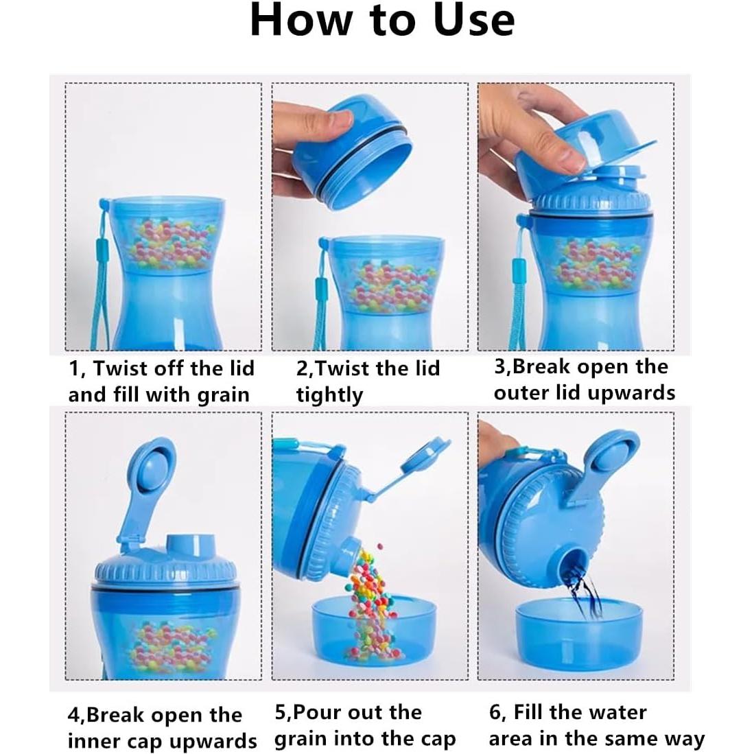 Botella de Agua para Perros Trssorm 330ml Azul a Prueba de Fugas