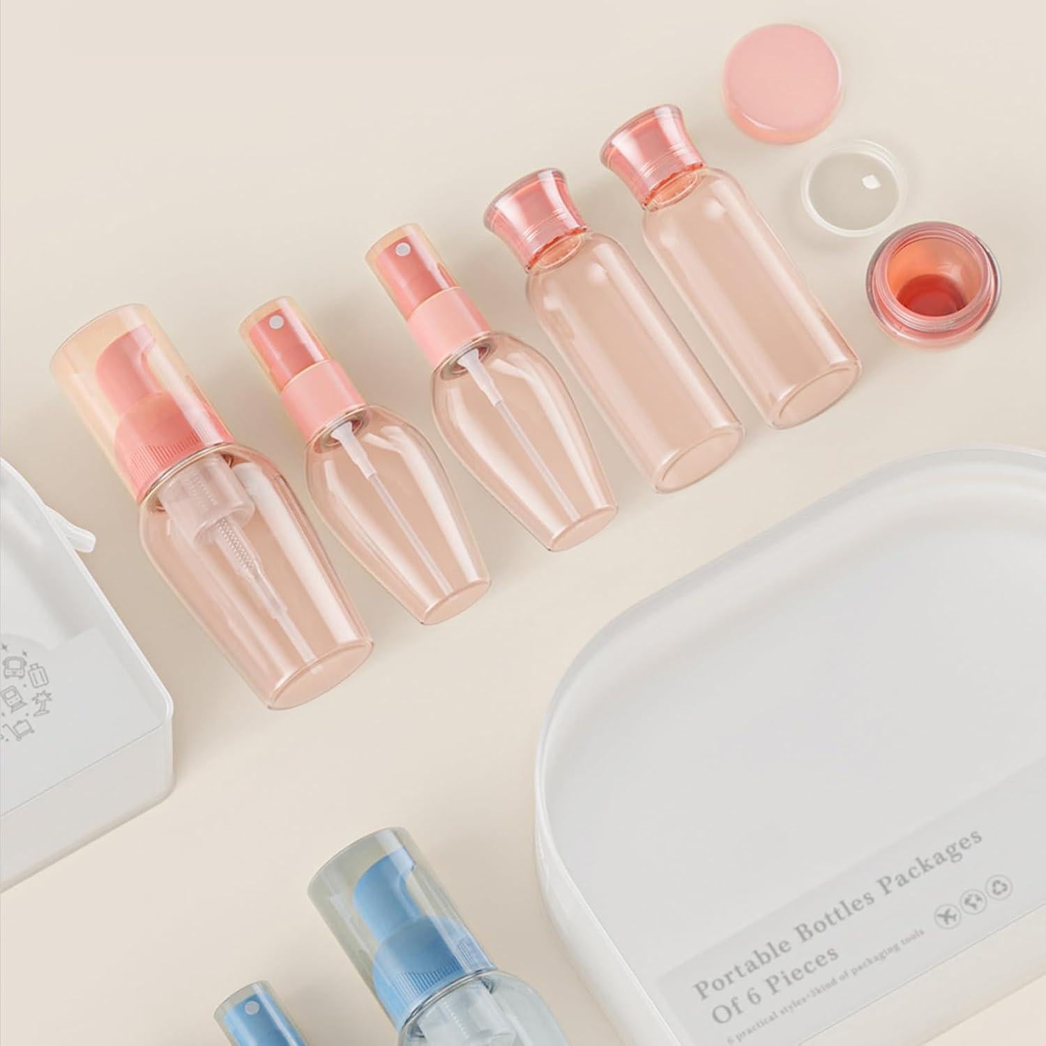 Juego de Botellas de Viaje Cirea 100ml A Prueba de Fugas Rosa