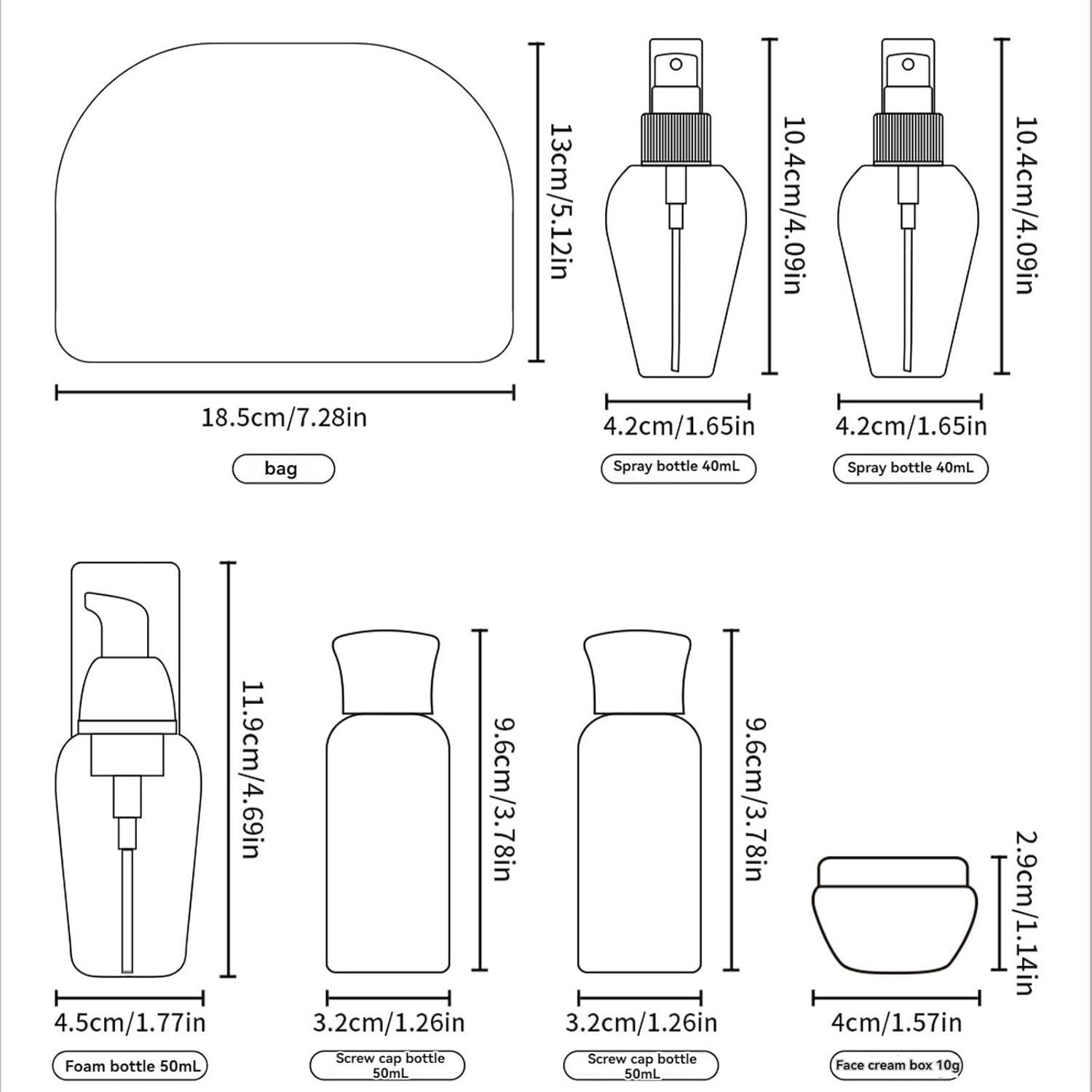 Juego de Botellas de Viaje Cirea 100ml A Prueba de Fugas Rosa