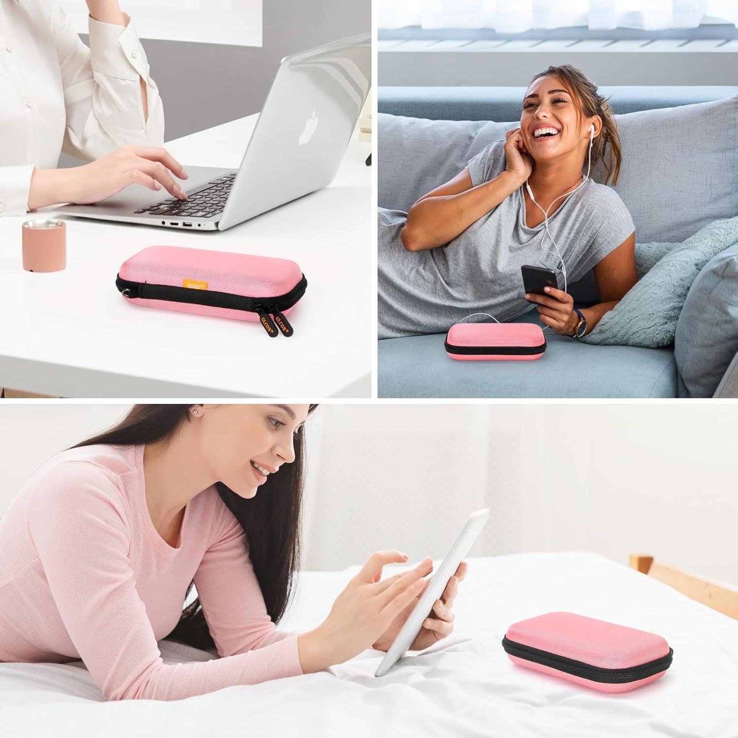 Estuche Organizador Electrónico GLCON Rosa - Duro y Compacto