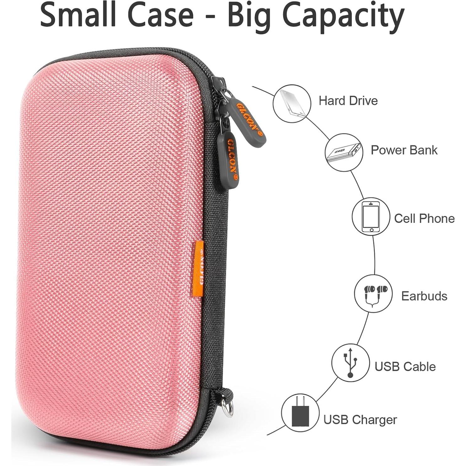 Estuche Organizador Electrónico GLCON Rosa - Duro y Compacto