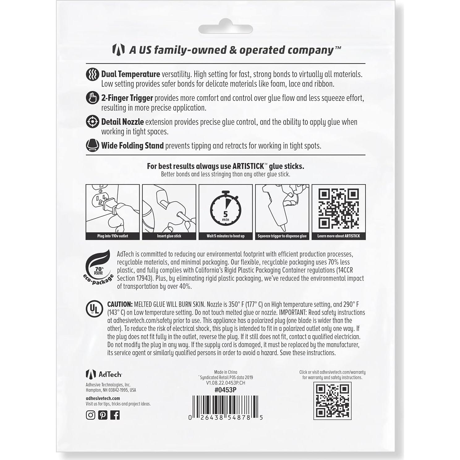 Pistola de Pegamento Caliente AdTech 0453 Doble Temperatura 40W