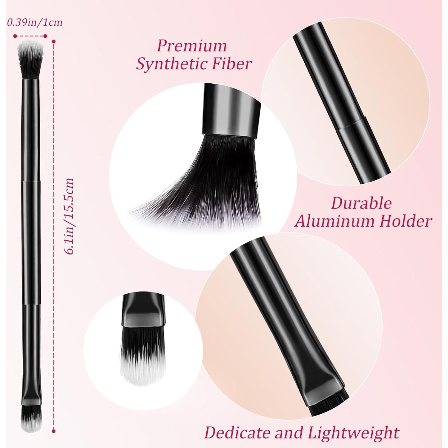 12 Brochas de Maquillaje Doble Punta Perthlin - Corrector y Sombra