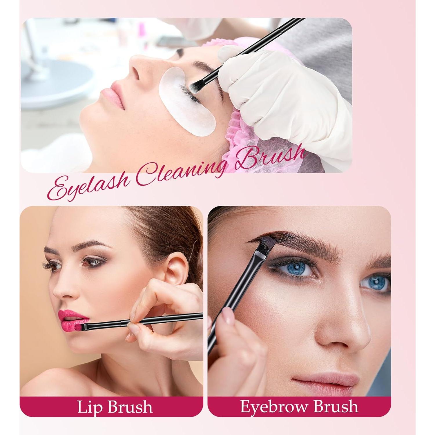 12 Brochas de Maquillaje Doble Punta Perthlin - Corrector y Sombra