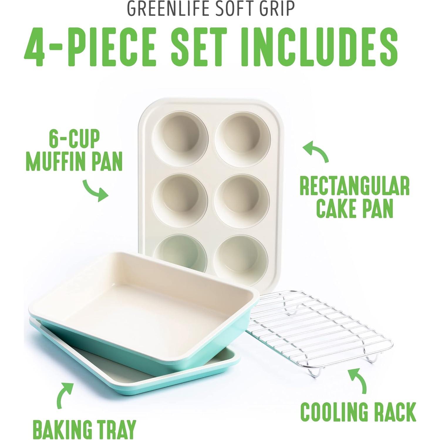 Juego de Utensilios de Horno GreenLife 4 Piezas Cerámica Antiadherente