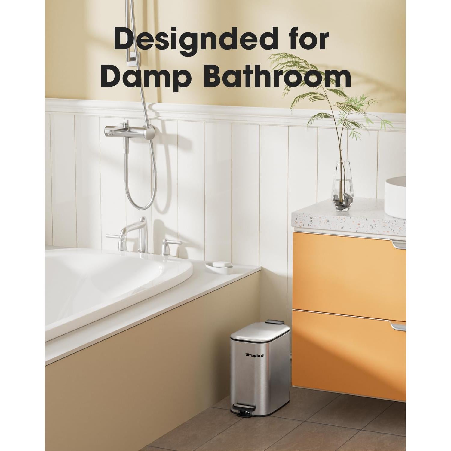 Canasta de Basura Lovewind Acero Inoxidable 6 Litros Pedal