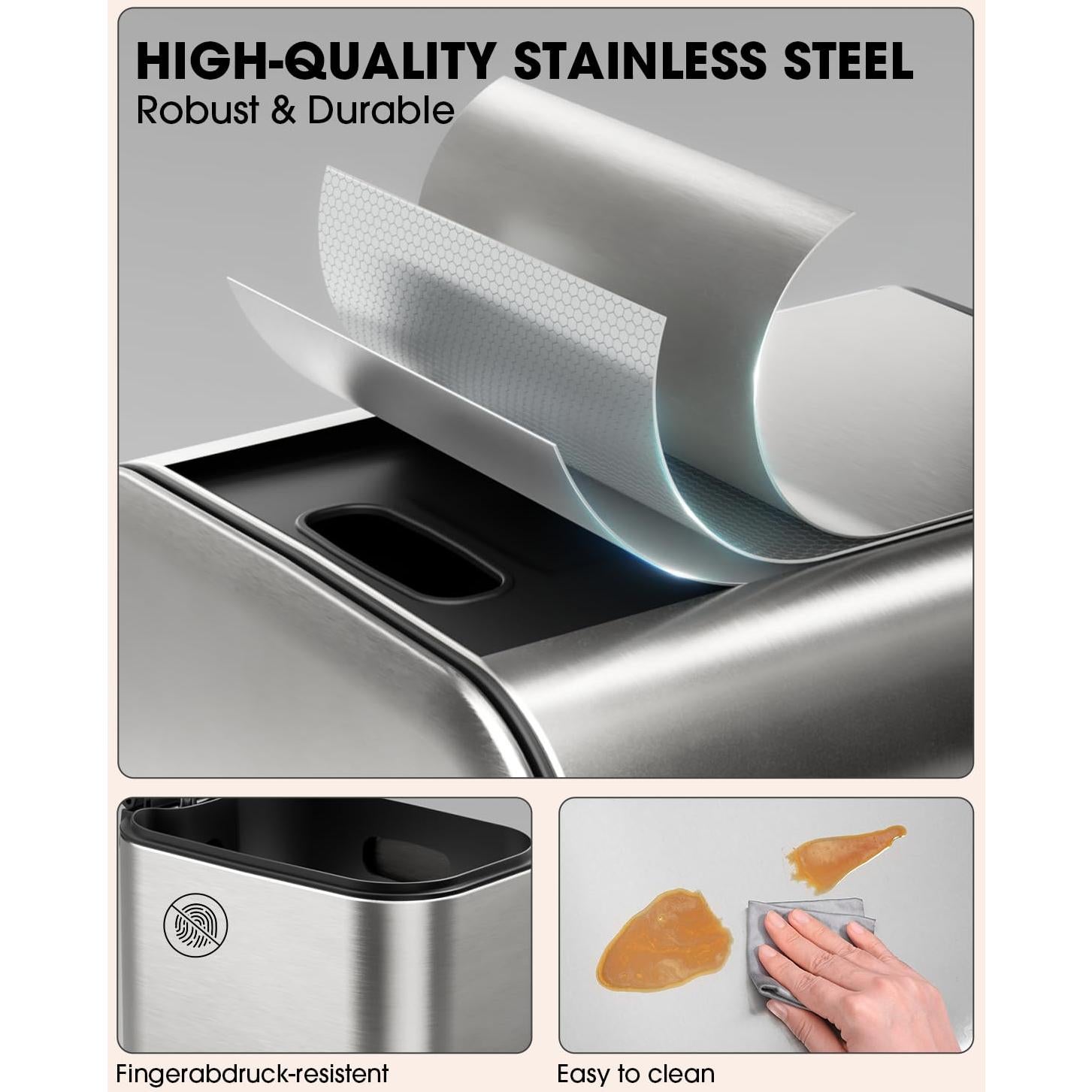 Canasta de Basura Lovewind Acero Inoxidable 6 Litros Pedal