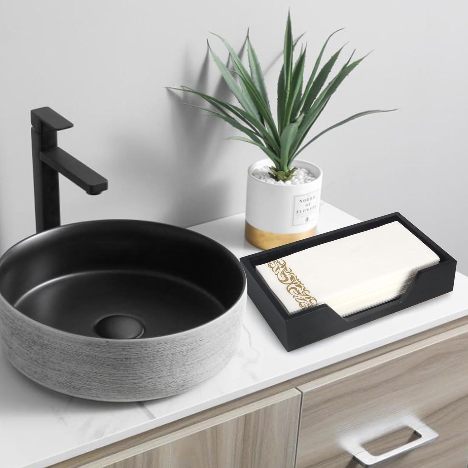 Soporte de Servilletas de Madera Gtencemen Negro 24.1x14x5.1cm