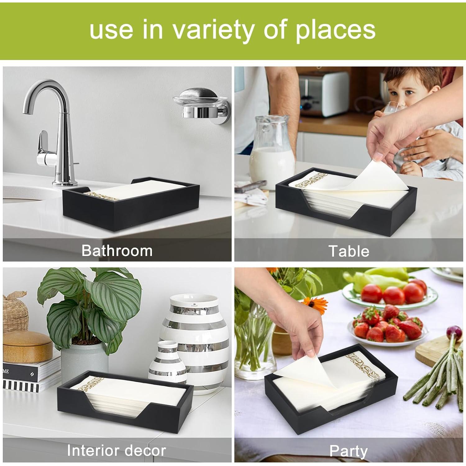 Soporte de Servilletas de Madera Gtencemen Negro 24.1x14x5.1cm