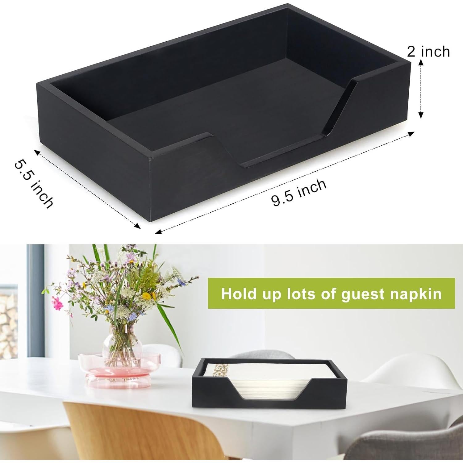 Soporte de Servilletas de Madera Gtencemen Negro 24.1x14x5.1cm