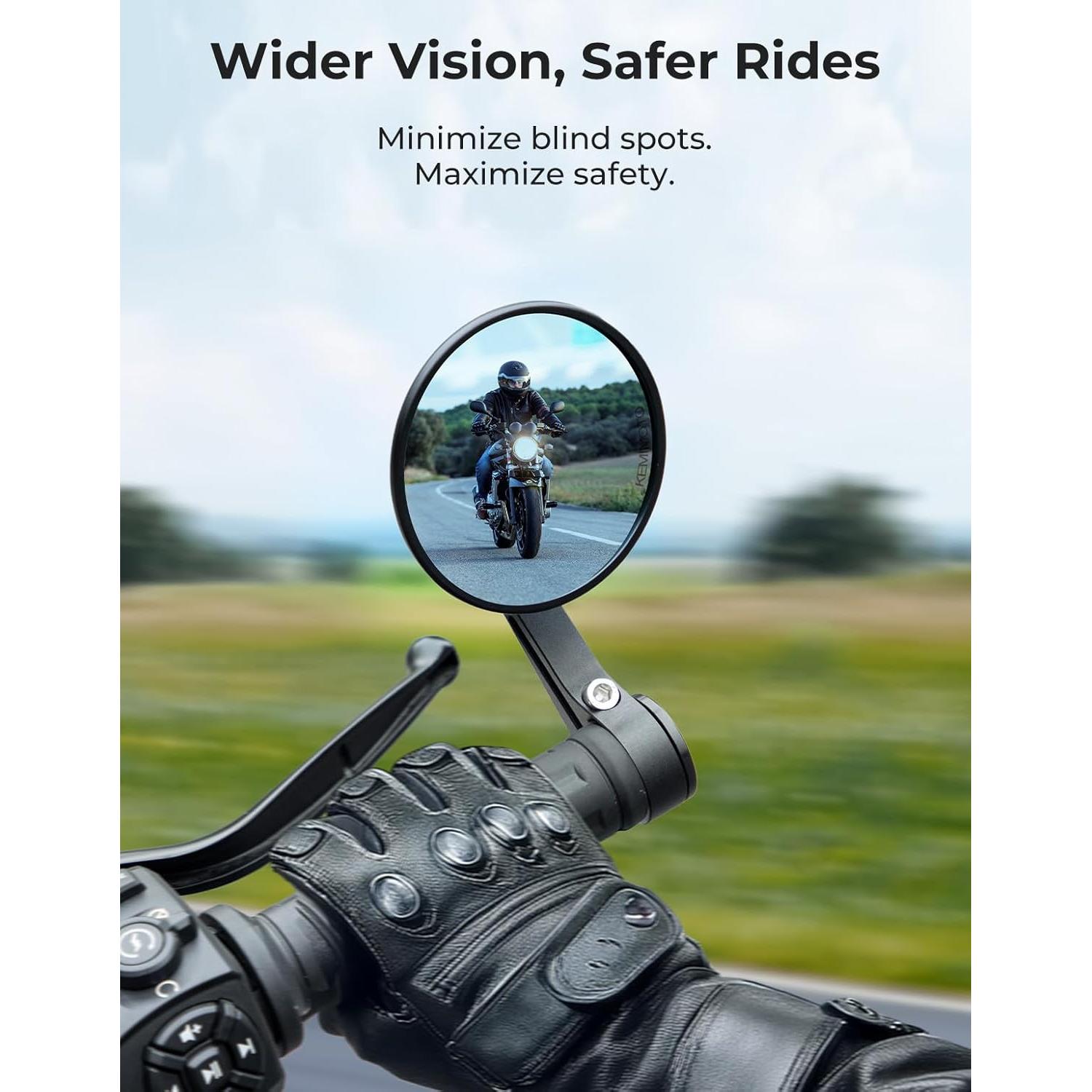 Espejos de Manillar KEMIMOTO 8,89 cm Antideslumbrante Universal