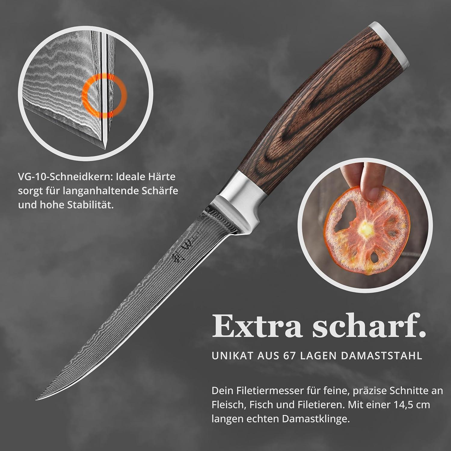 Cuchillo de Deshuesar Damasco Wakoli EDIB 14.6 cm Premium