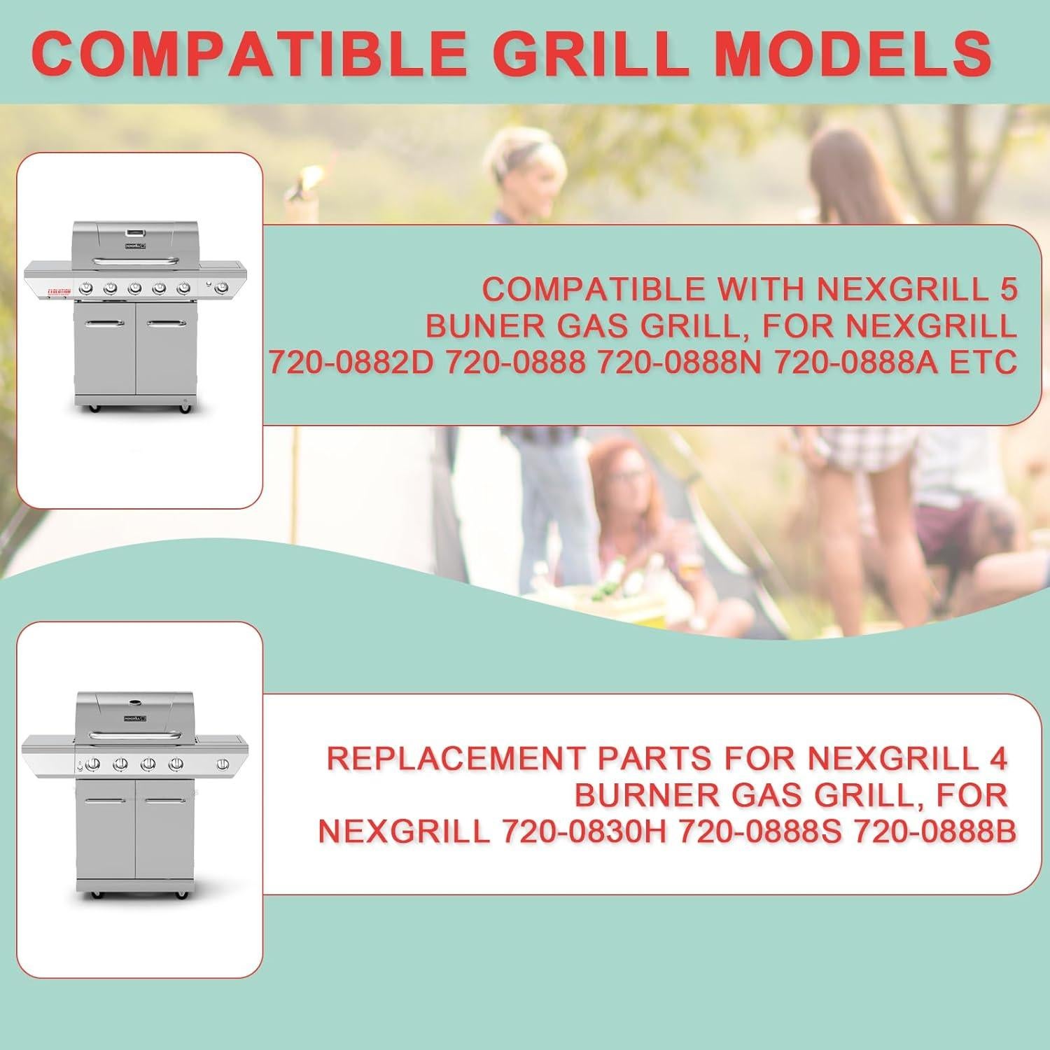 Placa de Calor y Parrilla Hierro Fundido Nexgrill 4/5 Quemador