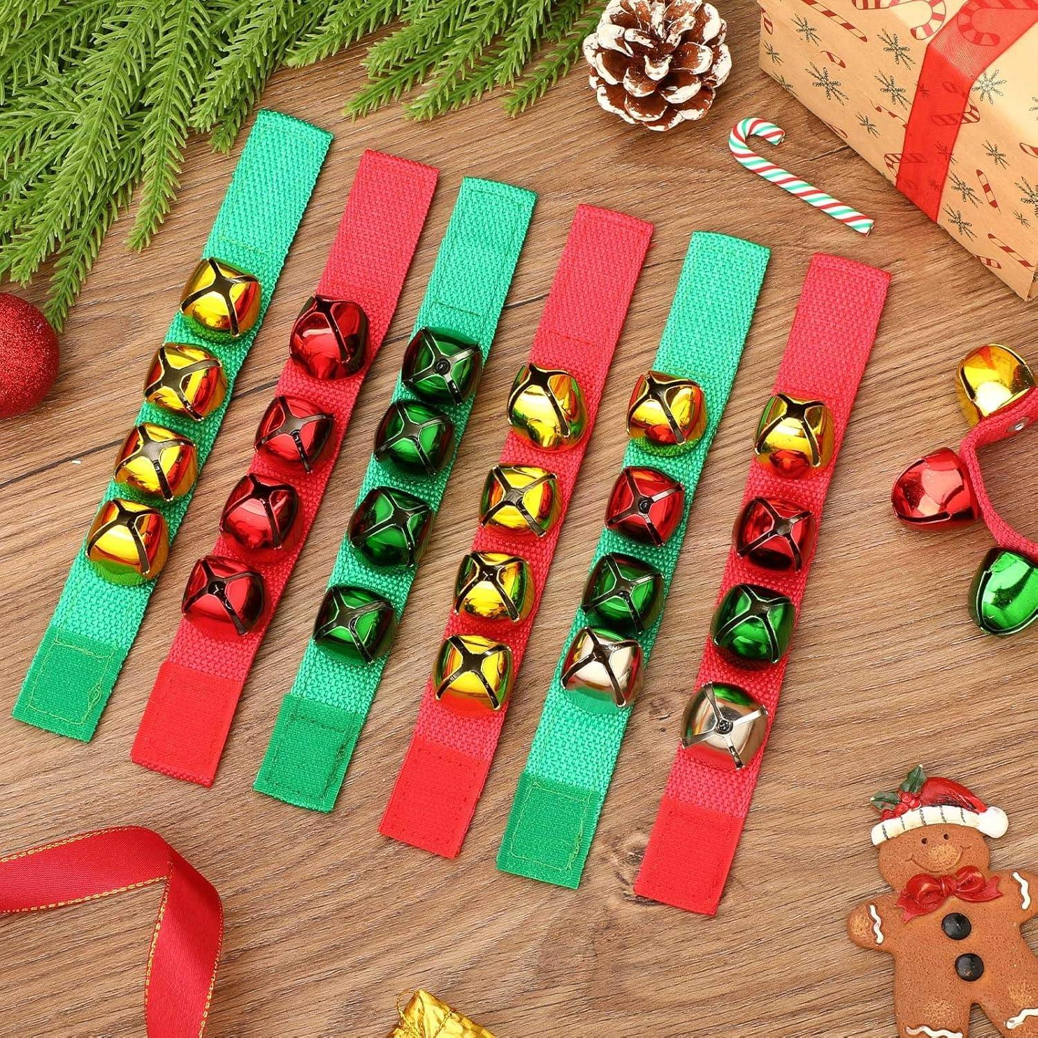 Pulseras de Campanas de Jingle Augshy - 2 Piezas Rojas