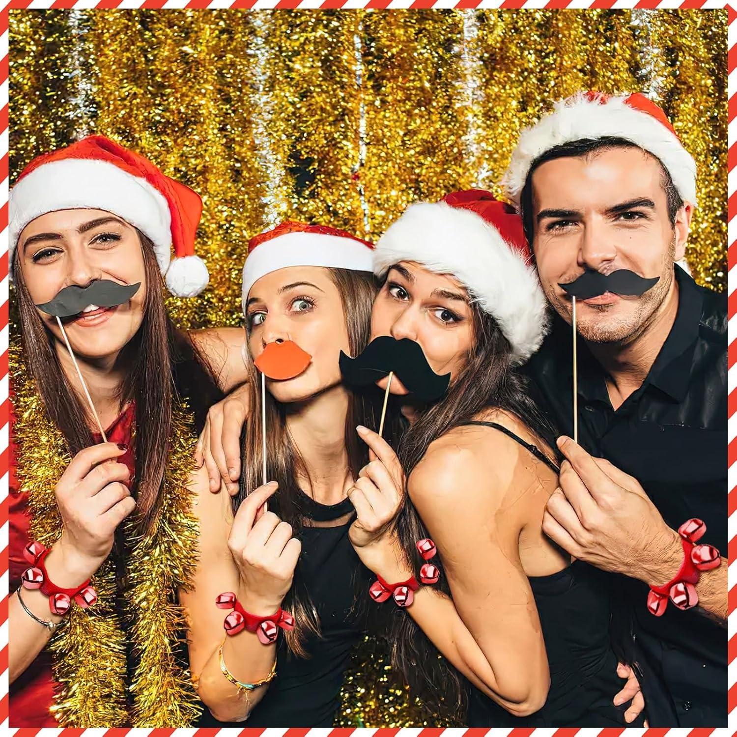 Pulseras de Campanas de Jingle Augshy - 2 Piezas Rojas