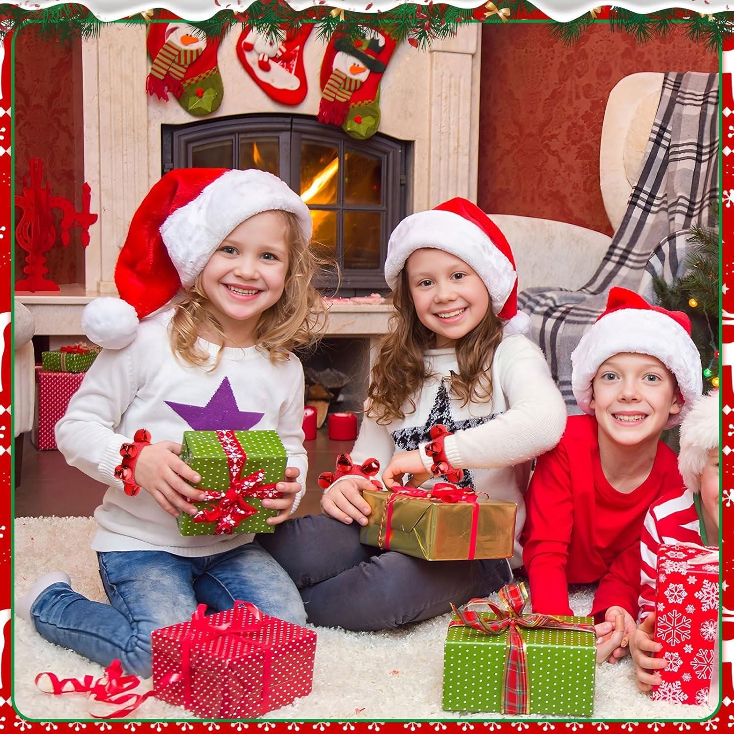 Pulseras de Campanas de Jingle Augshy - 2 Piezas Rojas