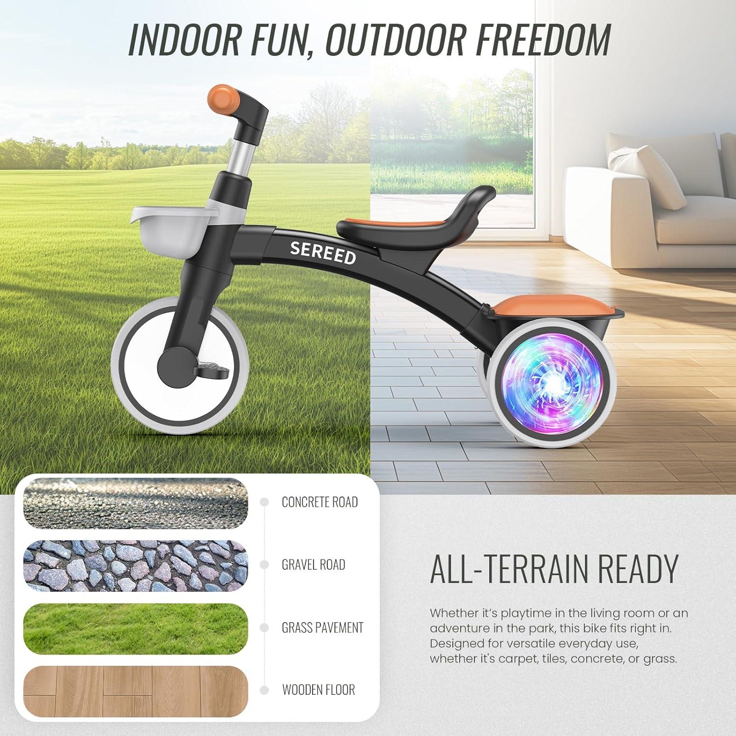 Triciclo SEREED Colorido para Niños 2 a 5 Años Ajustable