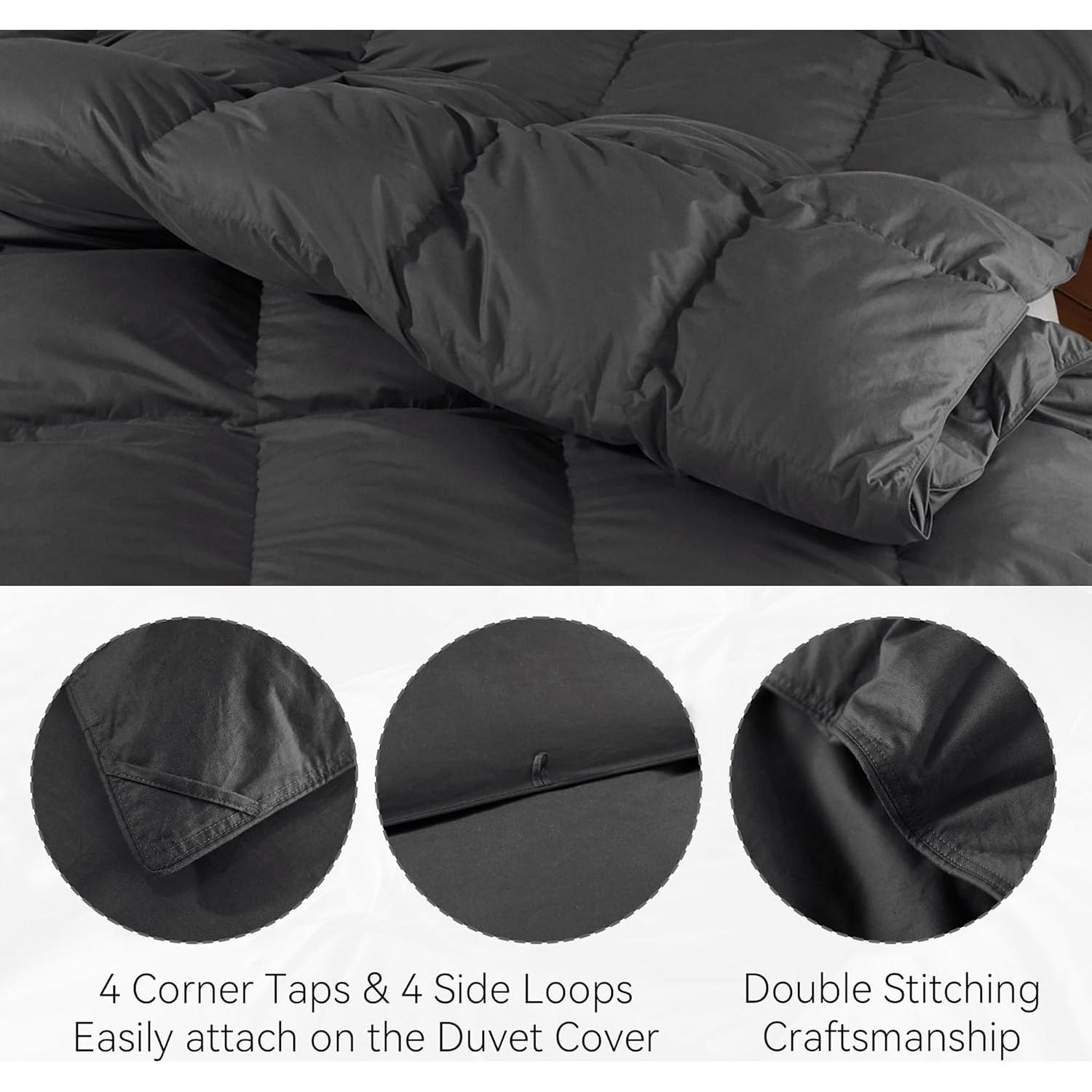 Edredón de Plumas King SNOWMAN 75% Plumón Gris Oscuro 2.72kg