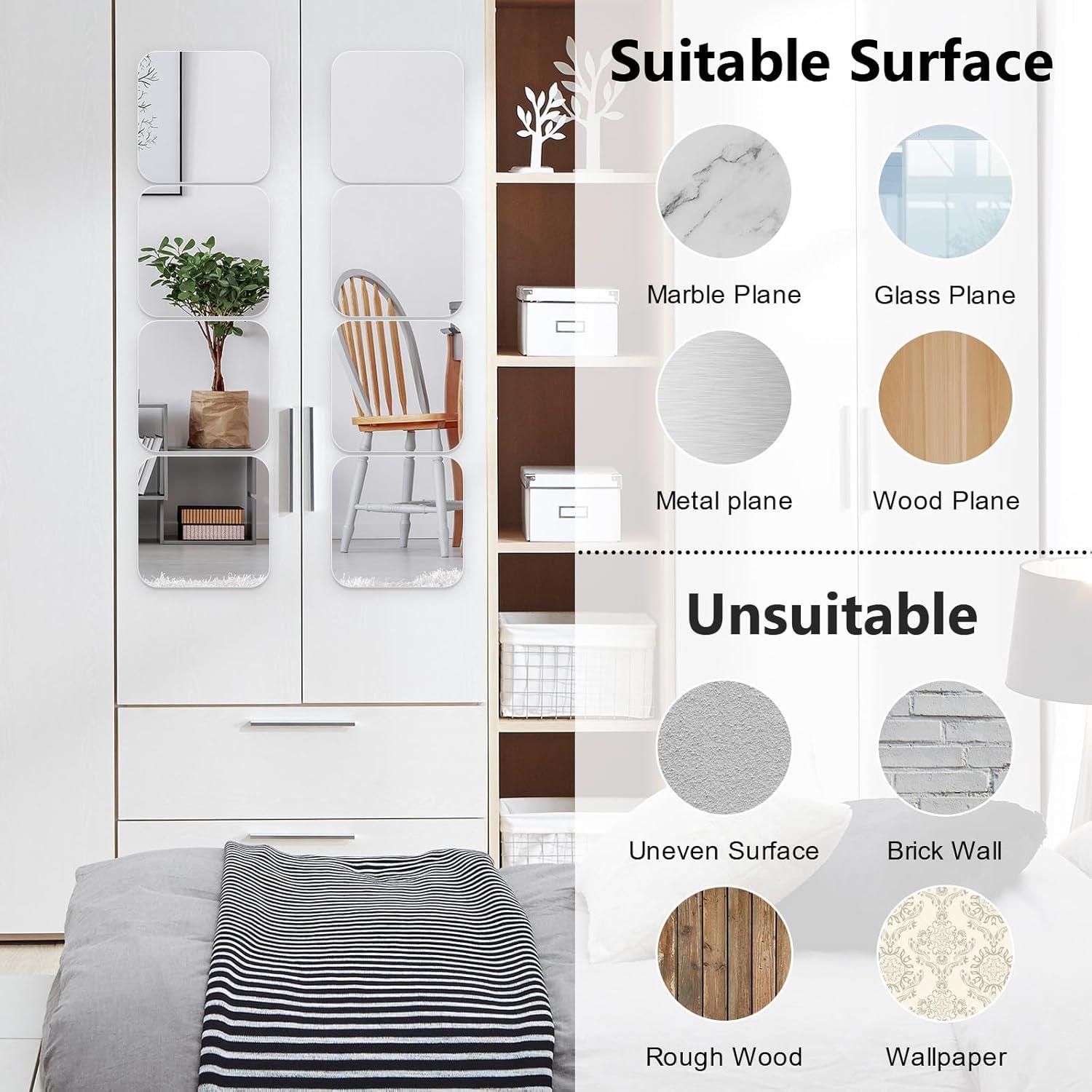 Calcomanías de Pared Shiftshade - Espejos Irrompibles 20x20 cm