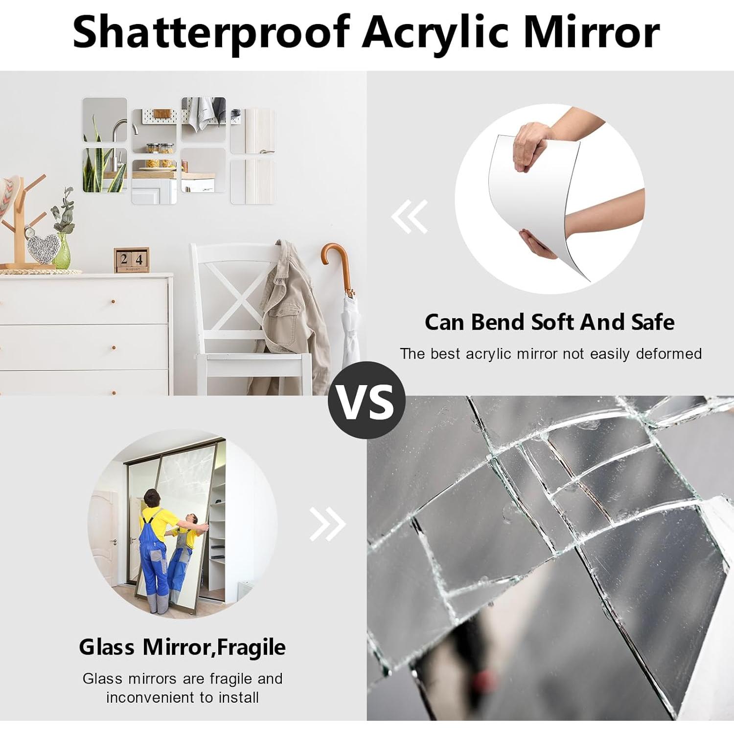 Calcomanías de Pared Shiftshade - Espejos Irrompibles 20x20 cm