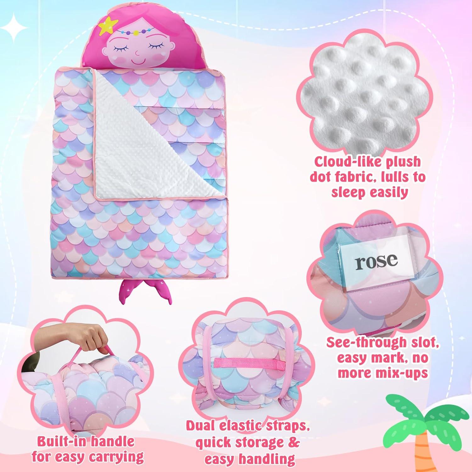 Colchoneta para Siesta Biubee Sirena 139.7x106.68cm Rosa