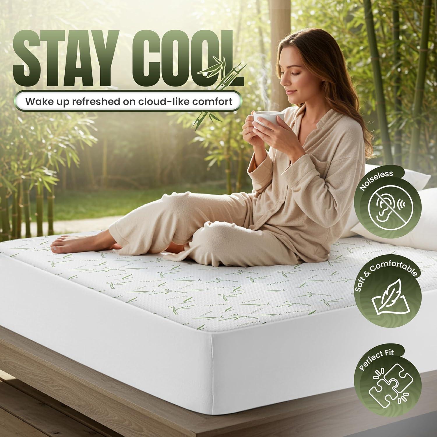 Protector de Colchón Impermeable Utopia Bedding Individual 99x191cm