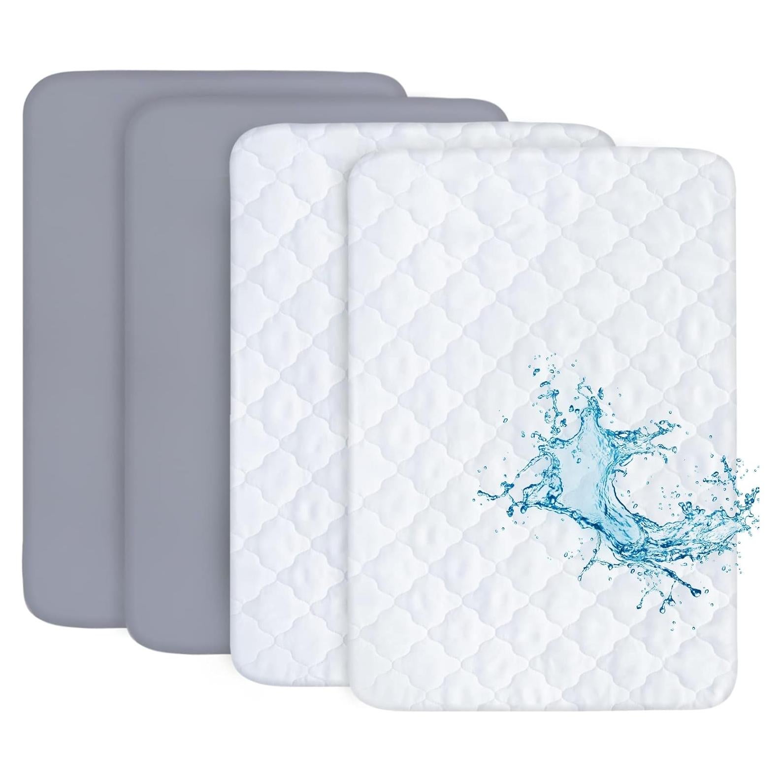 Juego de Sábanas Biloban para Pack and Play, 4 Piezas, Gris