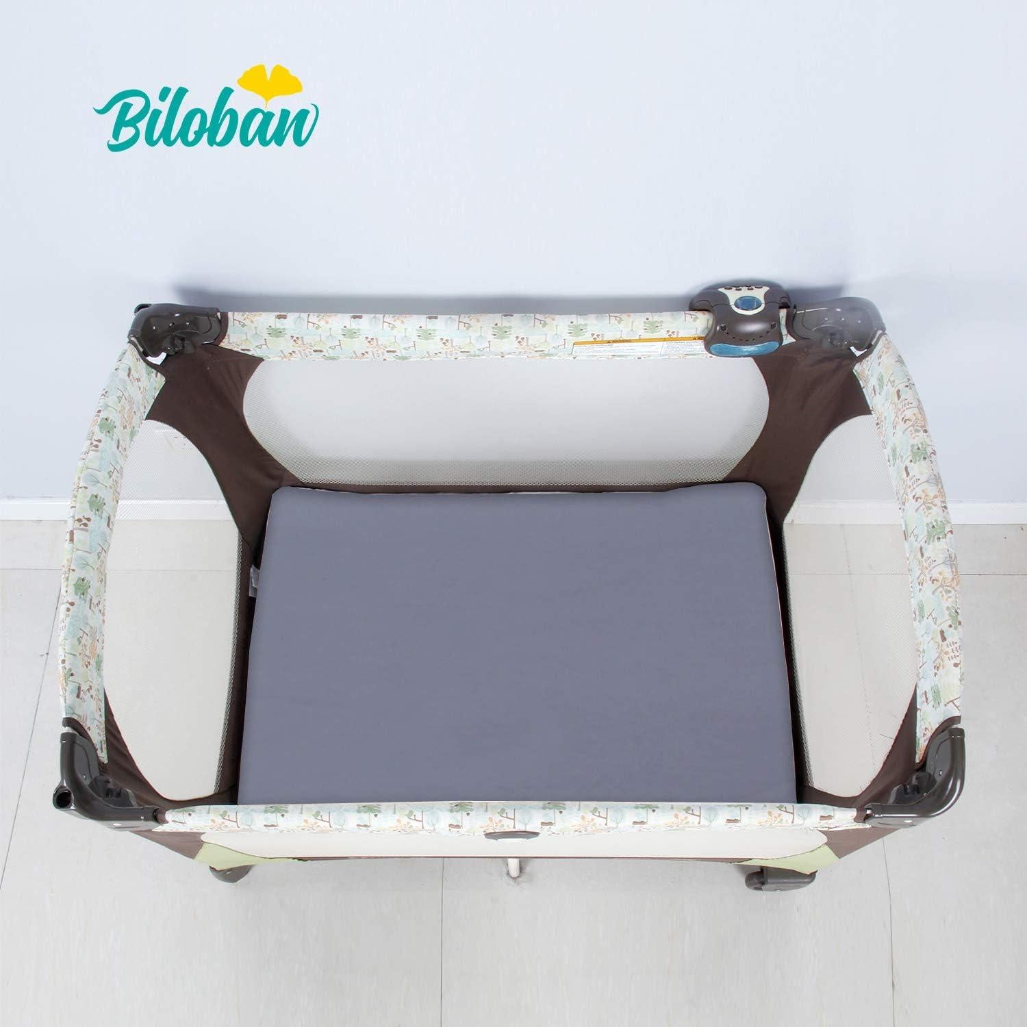 Juego de Sábanas Biloban para Pack and Play, 4 Piezas, Gris