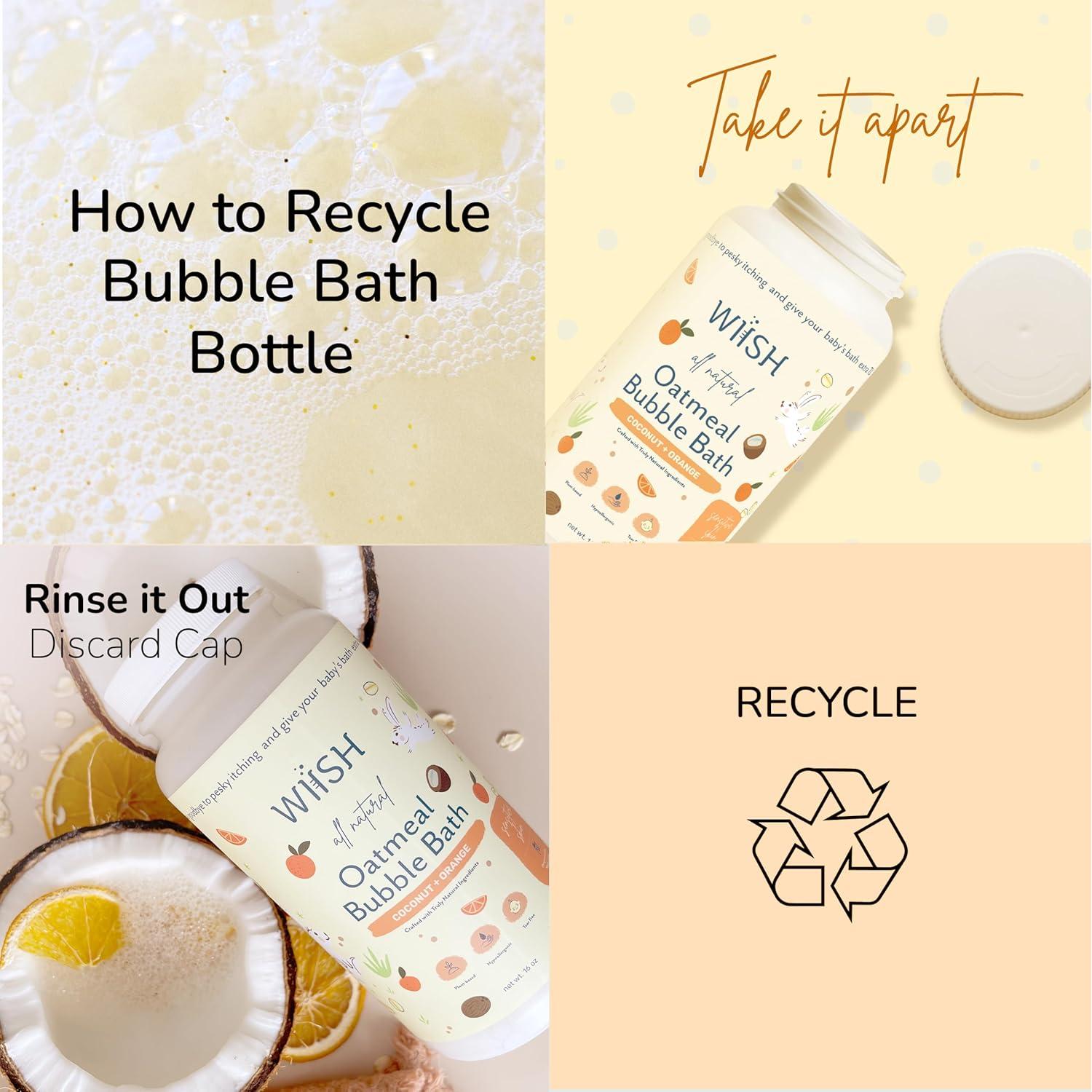 Baño de Burbujas de Avena para Bebés Wiish 16 oz Coco + Naranja