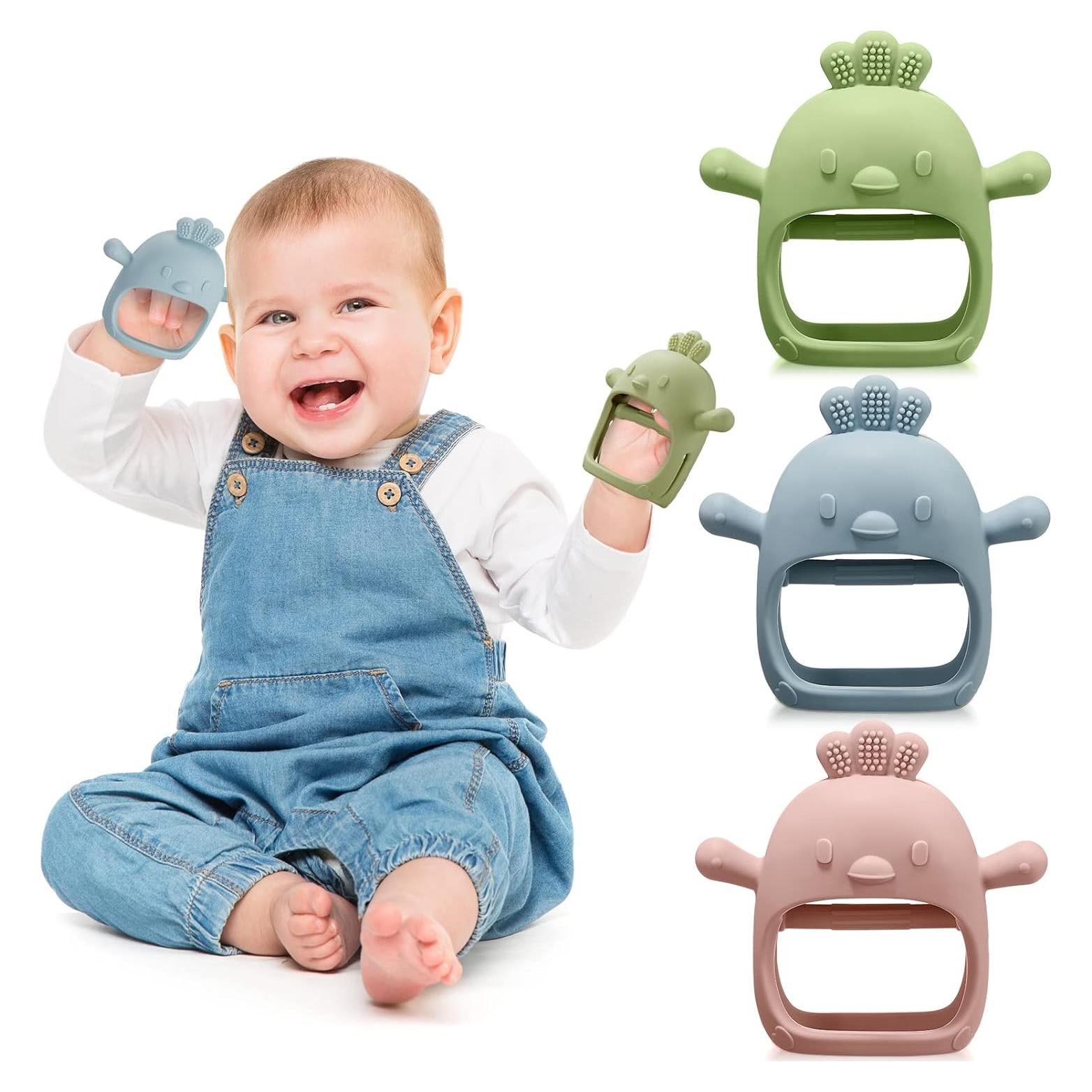 Paquete de 3 Mordedores de Silicona para Bebés 0-6 Meses