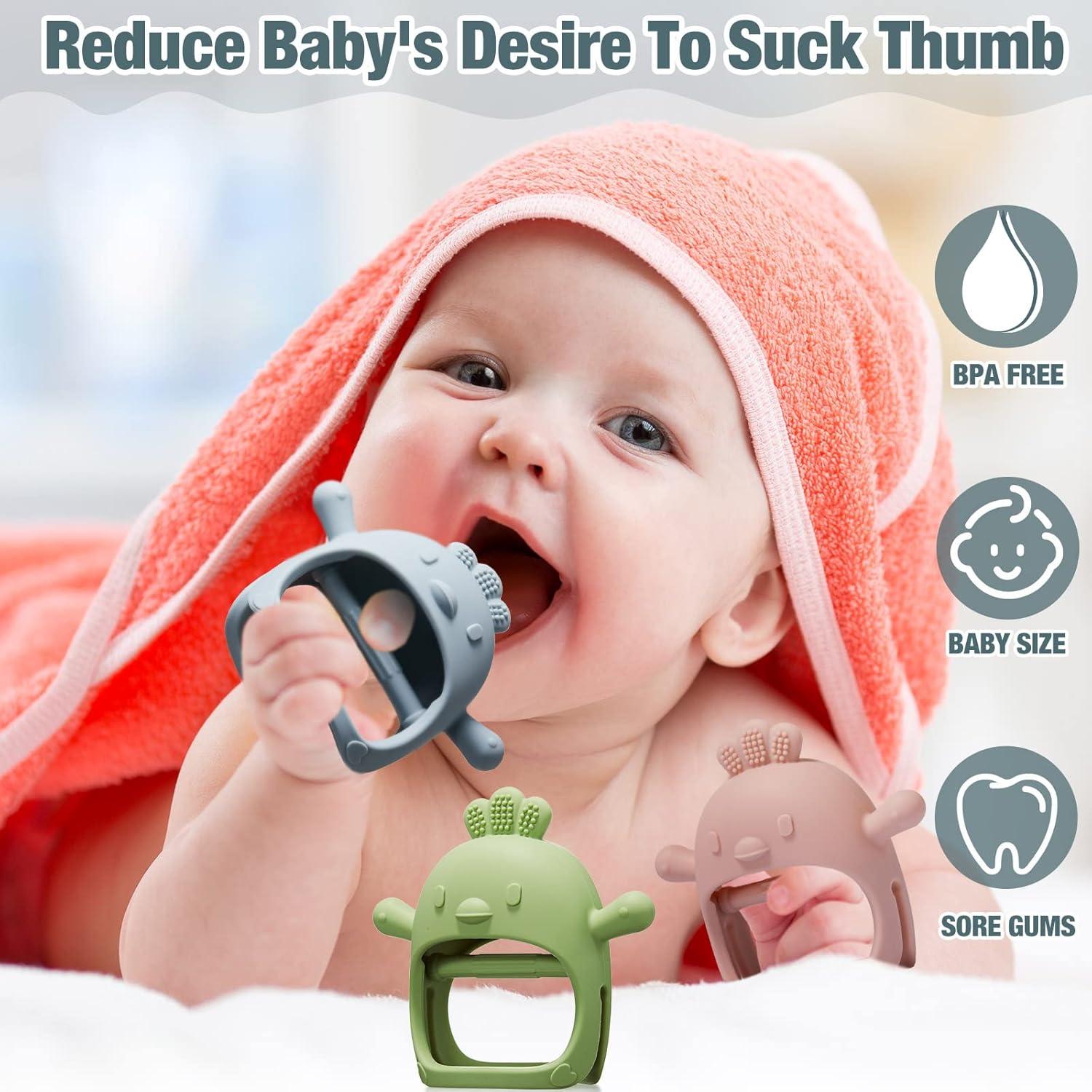 Paquete de 3 Mordedores de Silicona para Bebés 0-6 Meses